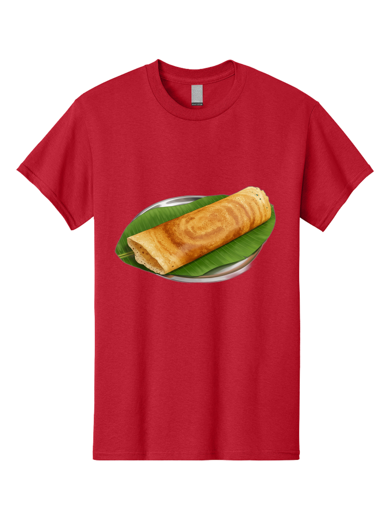 Masala-Dosa-2 Men'S Graphic Tee, 100% Cotton, Comfortable Casual Summer Wear, Machine Washable, South Indian Cuisine, Traditional Food, Dosa Recipe, Banana Leaf, Indian Breakfast, Fermented Rice, Crispy Crepe, Vegetarian Dish, Authentic Flavor Baa980