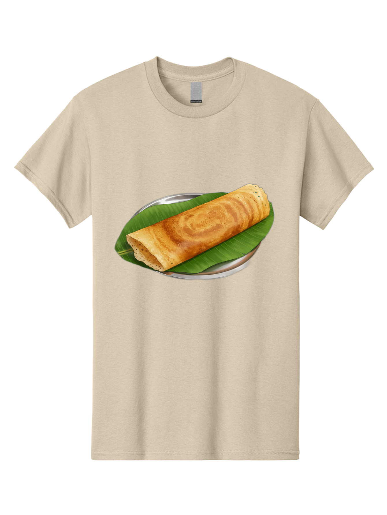 Masala-Dosa-2 Men'S Graphic Tee, 100% Cotton, Comfortable Casual Summer Wear, Machine Washable, South Indian Cuisine, Traditional Food, Dosa Recipe, Banana Leaf, Indian Breakfast, Fermented Rice, Crispy Crepe, Vegetarian Dish, Authentic Flavor Baa980