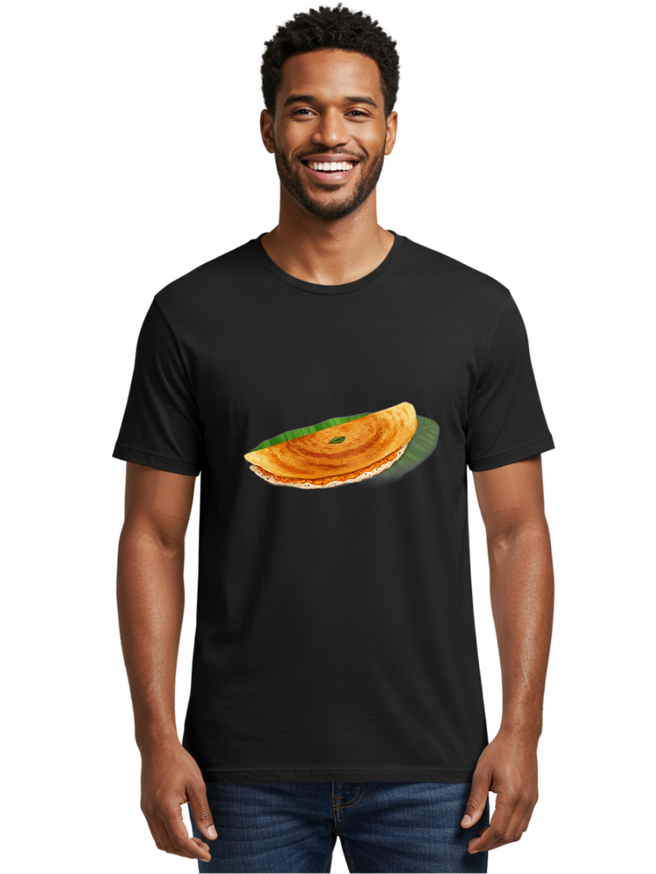 Masala-Dosa-3 Men'S Graphic Tee, 100% Cotton, Comfortable Casual Summer Wear, Machine Washable, South Indian Cuisine, Traditional Breakfast, Masala Dosa, Crispy Crepe, Savory Filling, Spicy Potato, Fermented Rice, Lentil Batter, Baa981