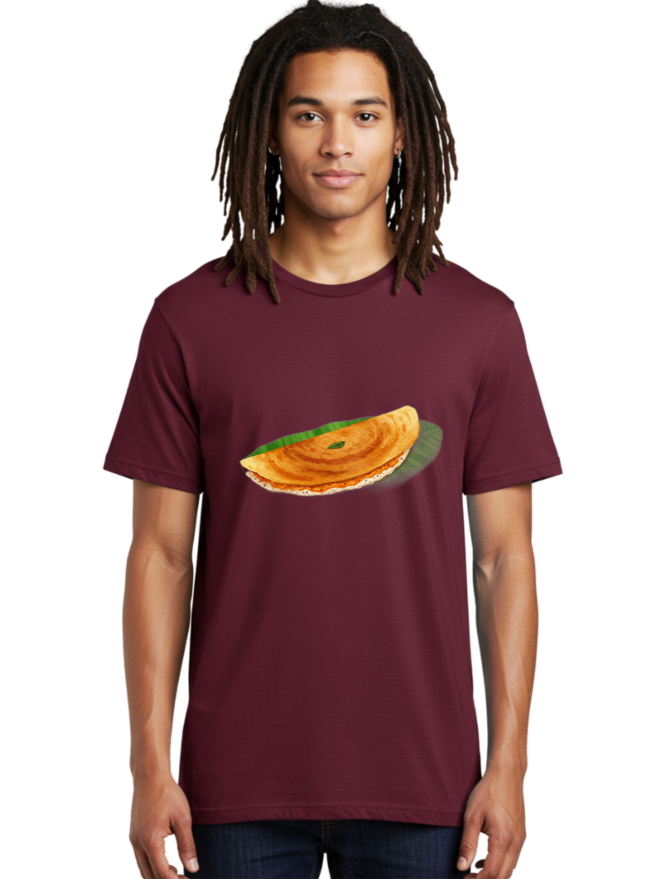 Masala-Dosa-3 Men'S Graphic Tee, 100% Cotton, Comfortable Casual Summer Wear, Machine Washable, South Indian Cuisine, Traditional Breakfast, Masala Dosa, Crispy Crepe, Savory Filling, Spicy Potato, Fermented Rice, Lentil Batter, Baa981