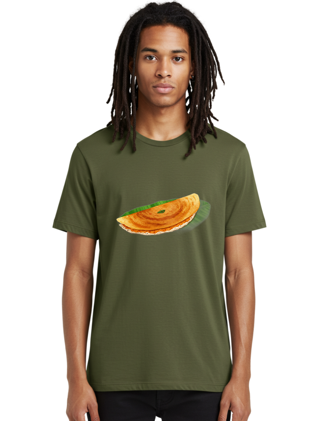 Masala-Dosa-3 Men'S Graphic Tee, 100% Cotton, Comfortable Casual Summer Wear, Machine Washable, South Indian Cuisine, Traditional Breakfast, Masala Dosa, Crispy Crepe, Savory Filling, Spicy Potato, Fermented Rice, Lentil Batter, Baa981