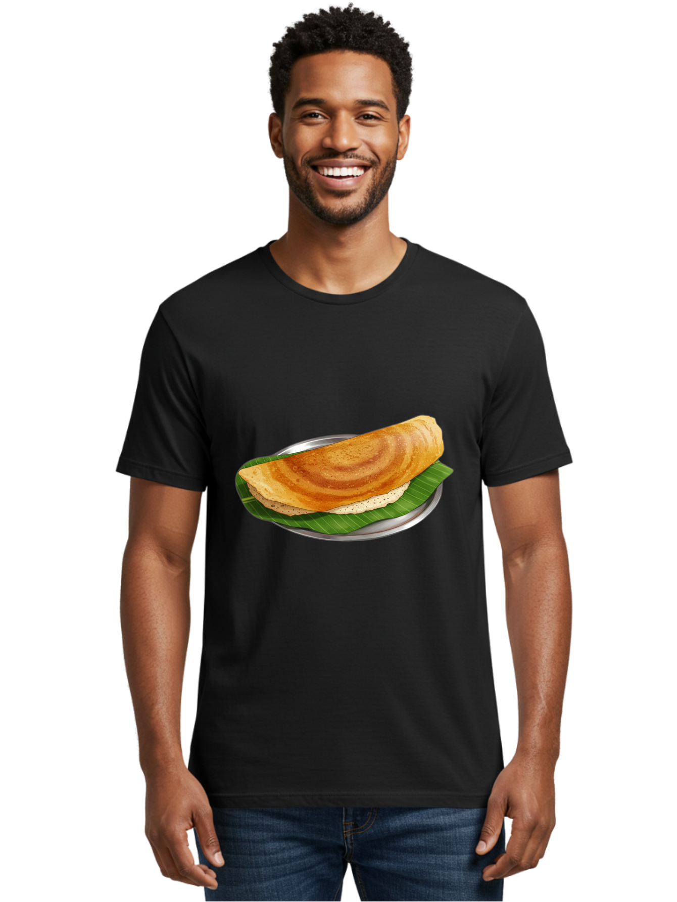 Masala-Dosa-4 Men'S Graphic Tee, 100% Cotton, Comfortable Casual Summer Wear, Machine Washable, Indian Cuisine, South Indian Food, Fermented Crepe, Dosa Recipe, Traditional Breakfast, Crispy Dosa, Savory Dish, South Asian Delicacy, Baa982