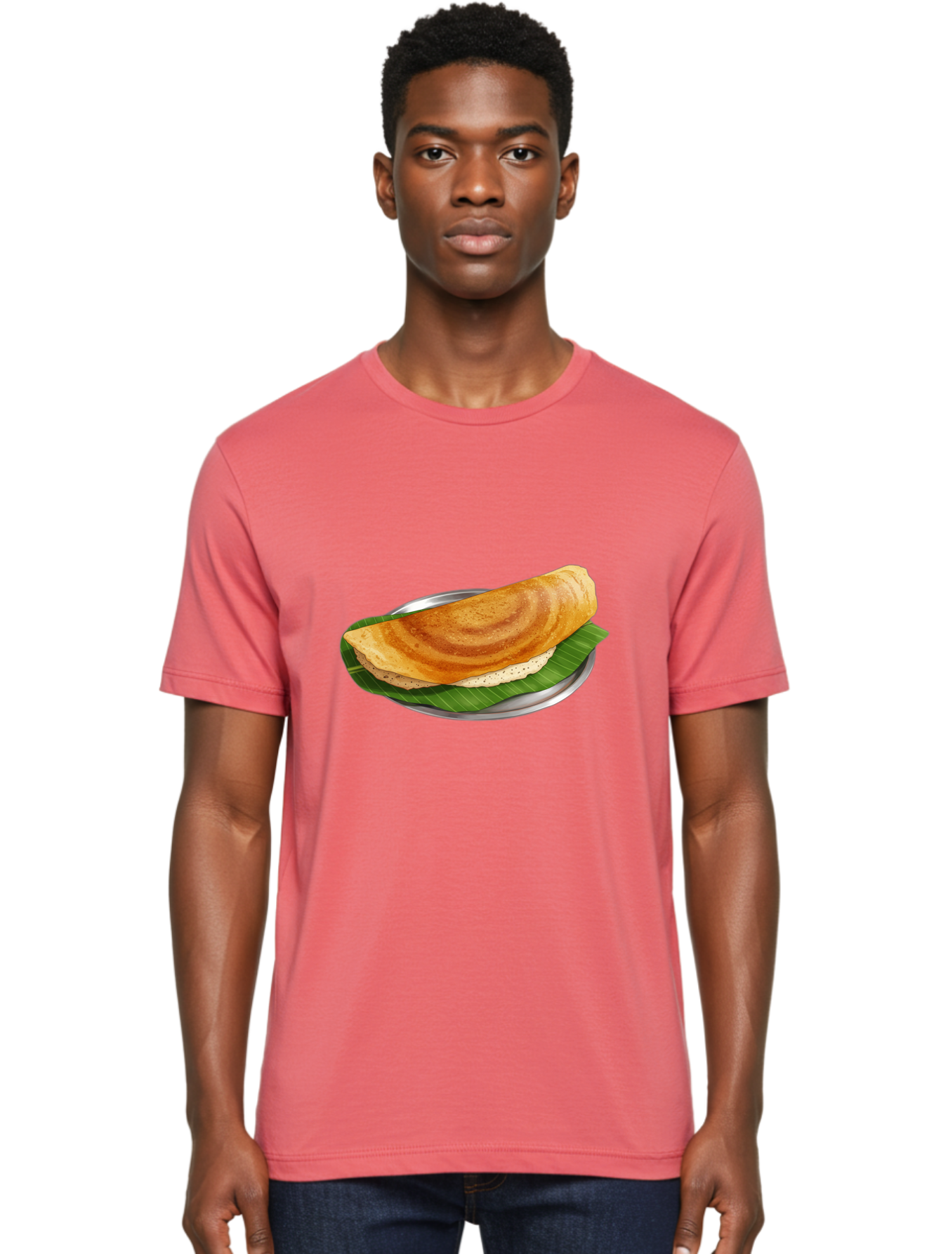 Masala-Dosa-4 Men'S Graphic Tee, 100% Cotton, Comfortable Casual Summer Wear, Machine Washable, Indian Cuisine, South Indian Food, Fermented Crepe, Dosa Recipe, Traditional Breakfast, Crispy Dosa, Savory Dish, South Asian Delicacy, Baa982