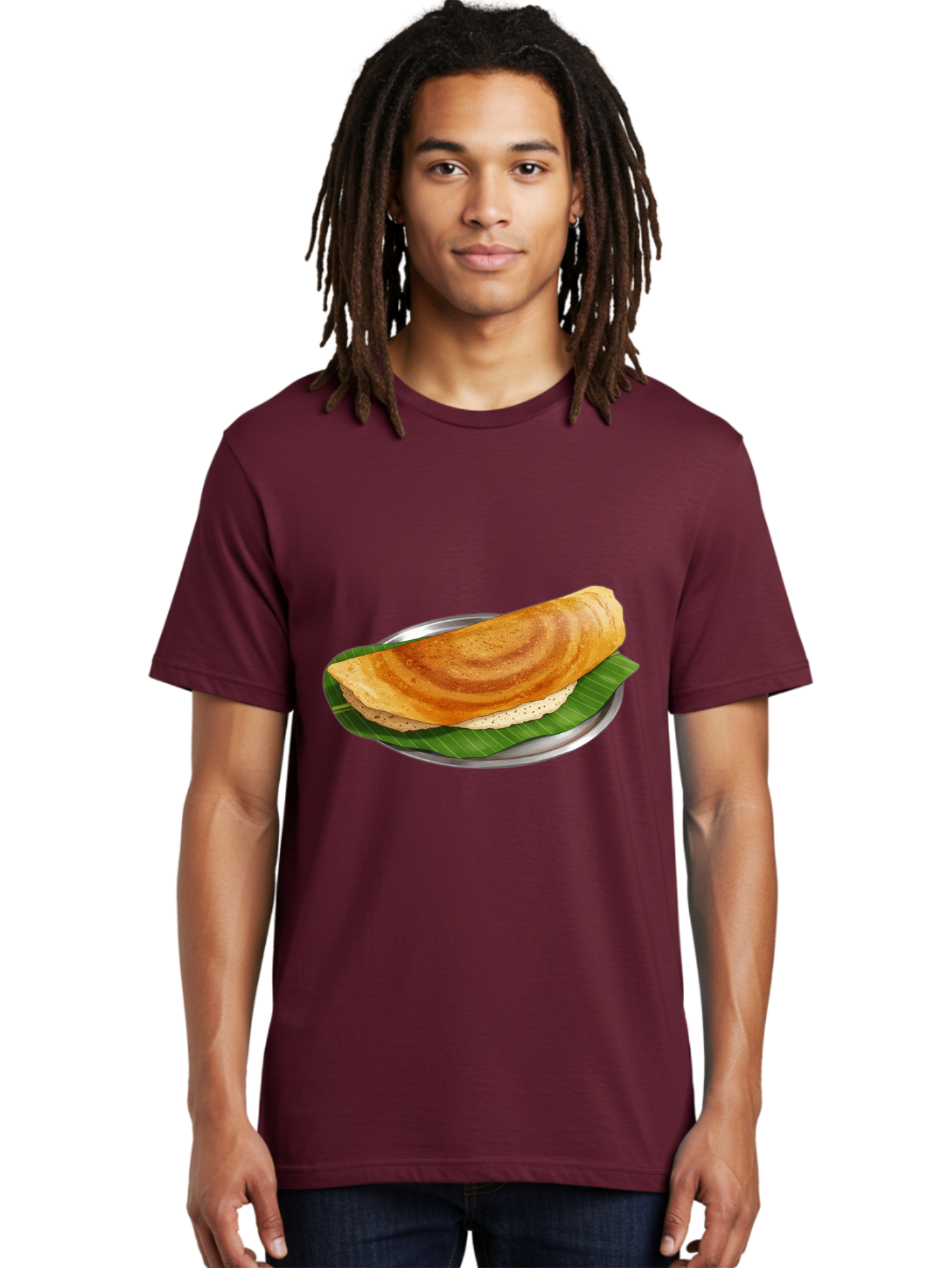 Masala-Dosa-4 Men'S Graphic Tee, 100% Cotton, Comfortable Casual Summer Wear, Machine Washable, Indian Cuisine, South Indian Food, Fermented Crepe, Dosa Recipe, Traditional Breakfast, Crispy Dosa, Savory Dish, South Asian Delicacy, Baa982