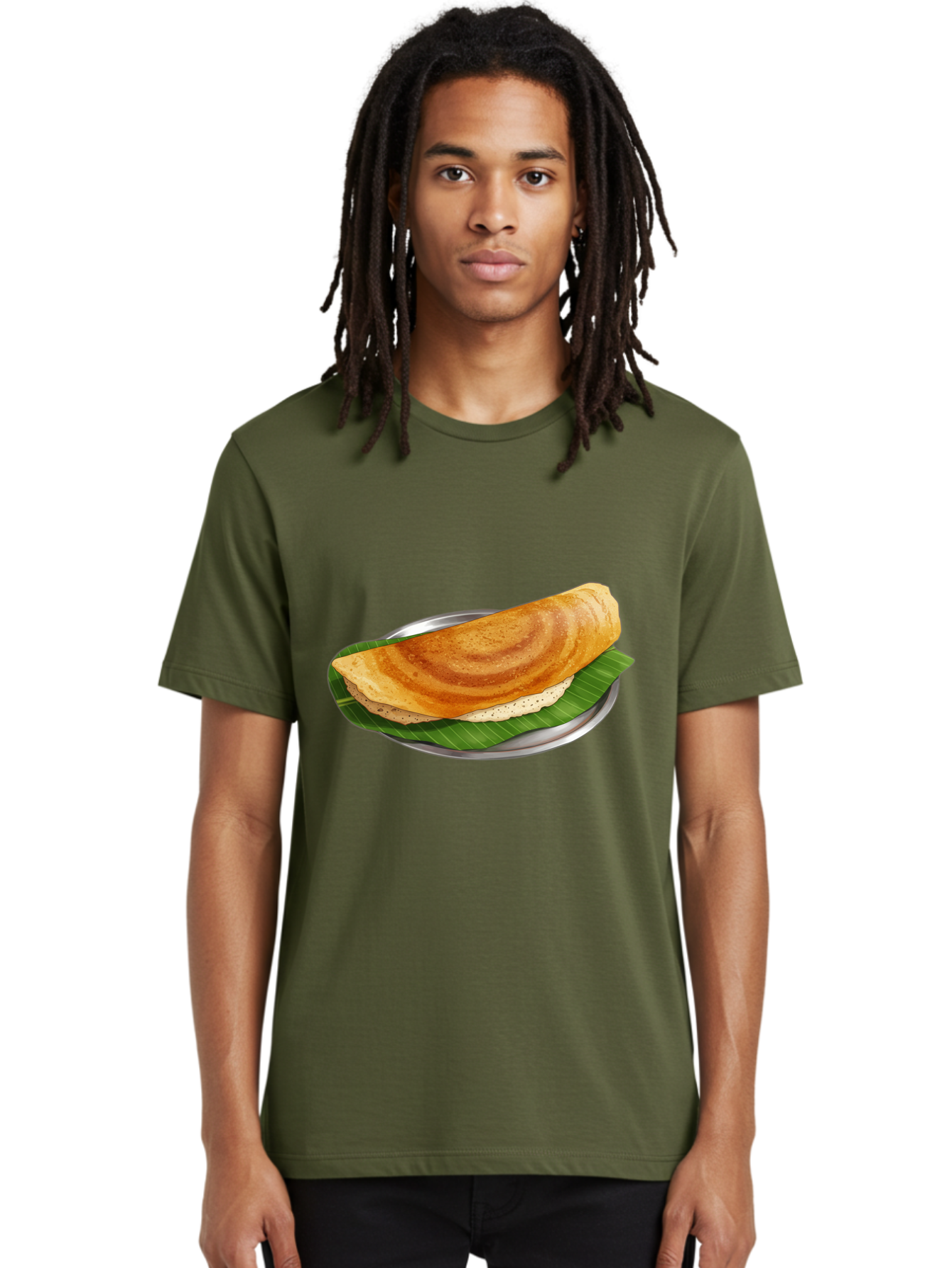 Masala-Dosa-4 Men'S Graphic Tee, 100% Cotton, Comfortable Casual Summer Wear, Machine Washable, Indian Cuisine, South Indian Food, Fermented Crepe, Dosa Recipe, Traditional Breakfast, Crispy Dosa, Savory Dish, South Asian Delicacy, Baa982