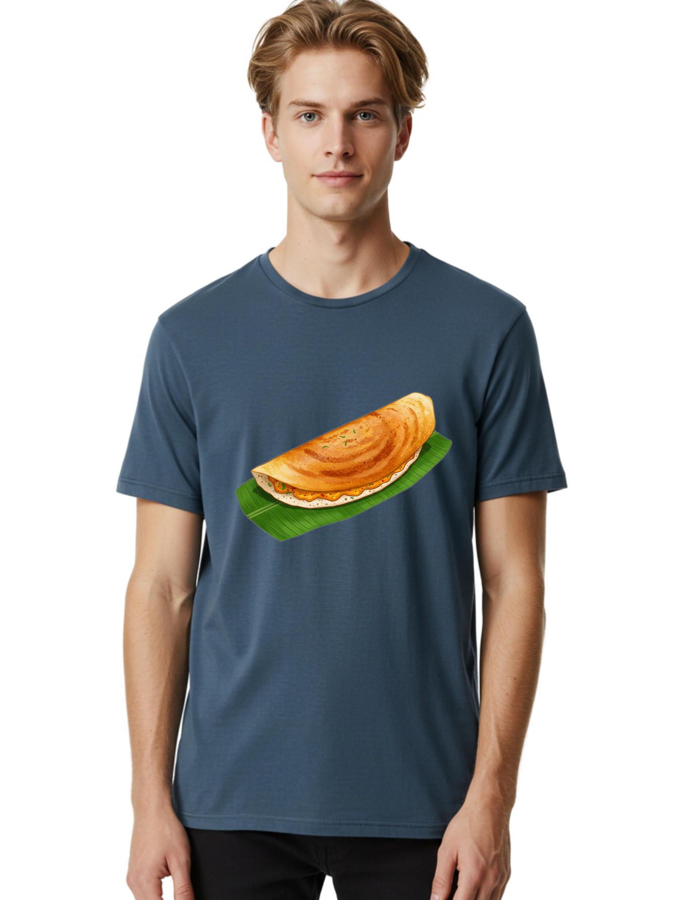 Masala-Dosa-5 Men'S Graphic Tee, 100% Cotton, Comfortable Casual Summer Wear, Machine Washable, Indian Cuisine, South Indian Food, Dosa Recipe, Masala Dosa, Savory Crepe, Fermented Rice, Savory Filling, Spicy Potato, Breakfast Dish, Baa983