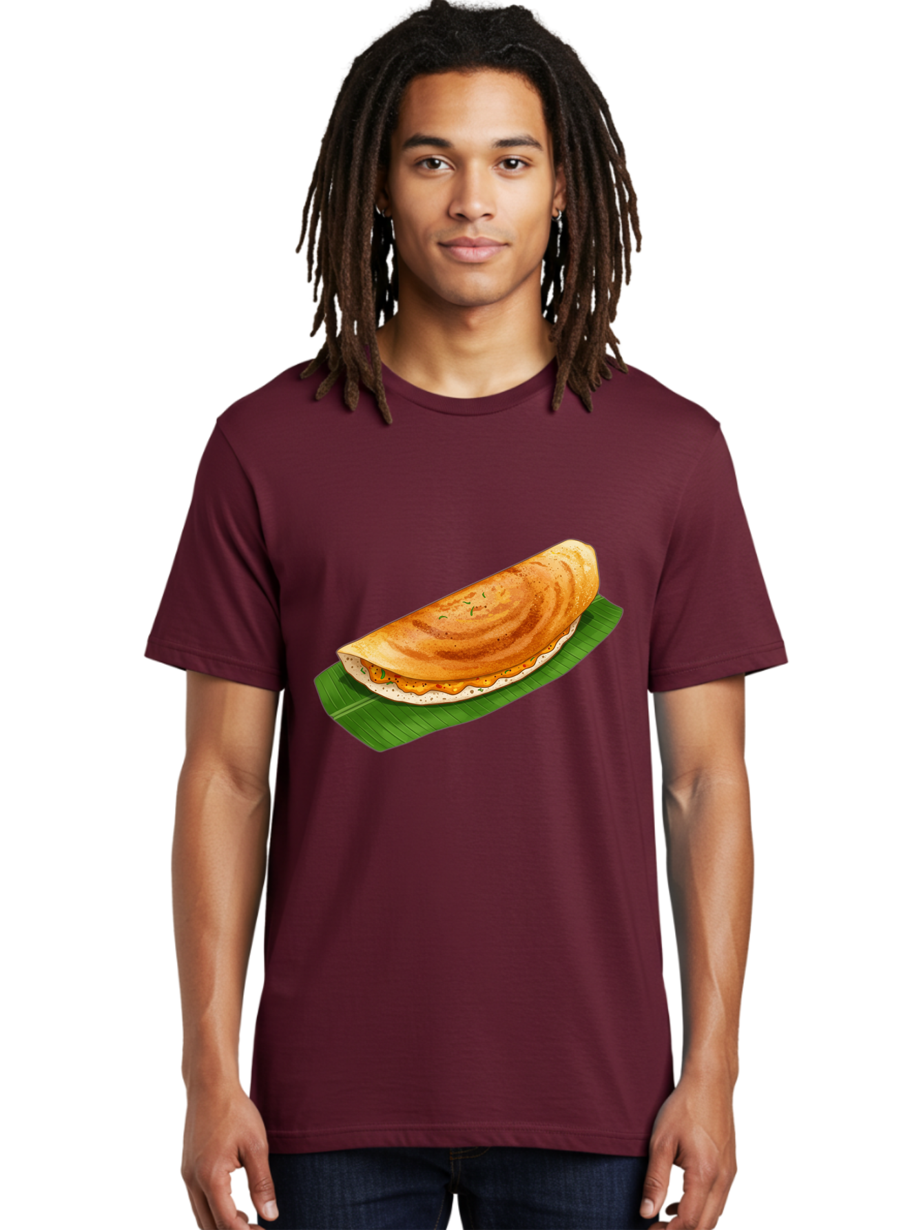 Masala-Dosa-5 Men'S Graphic Tee, 100% Cotton, Comfortable Casual Summer Wear, Machine Washable, Indian Cuisine, South Indian Food, Dosa Recipe, Masala Dosa, Savory Crepe, Fermented Rice, Savory Filling, Spicy Potato, Breakfast Dish, Baa983