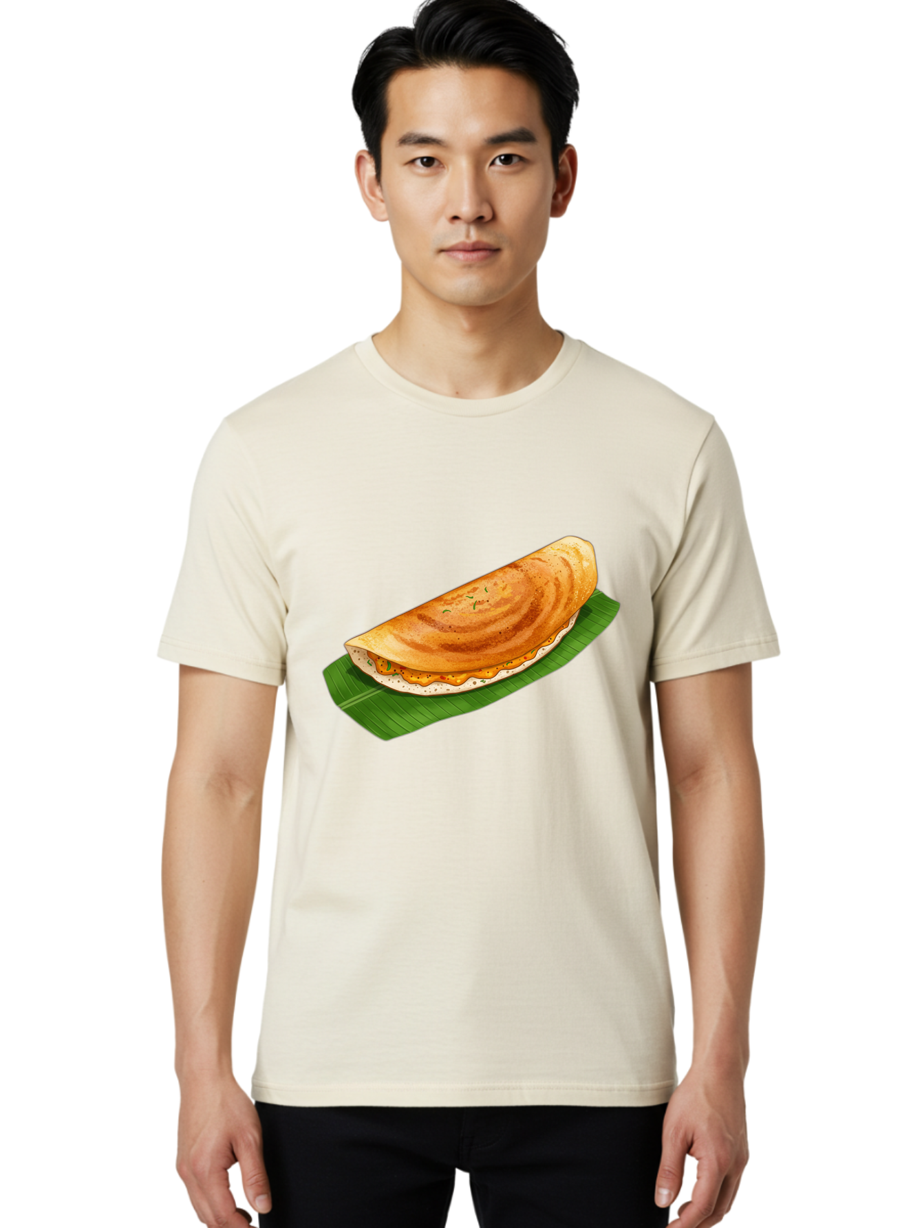 Masala-Dosa-5 Men'S Graphic Tee, 100% Cotton, Comfortable Casual Summer Wear, Machine Washable, Indian Cuisine, South Indian Food, Dosa Recipe, Masala Dosa, Savory Crepe, Fermented Rice, Savory Filling, Spicy Potato, Breakfast Dish, Baa983