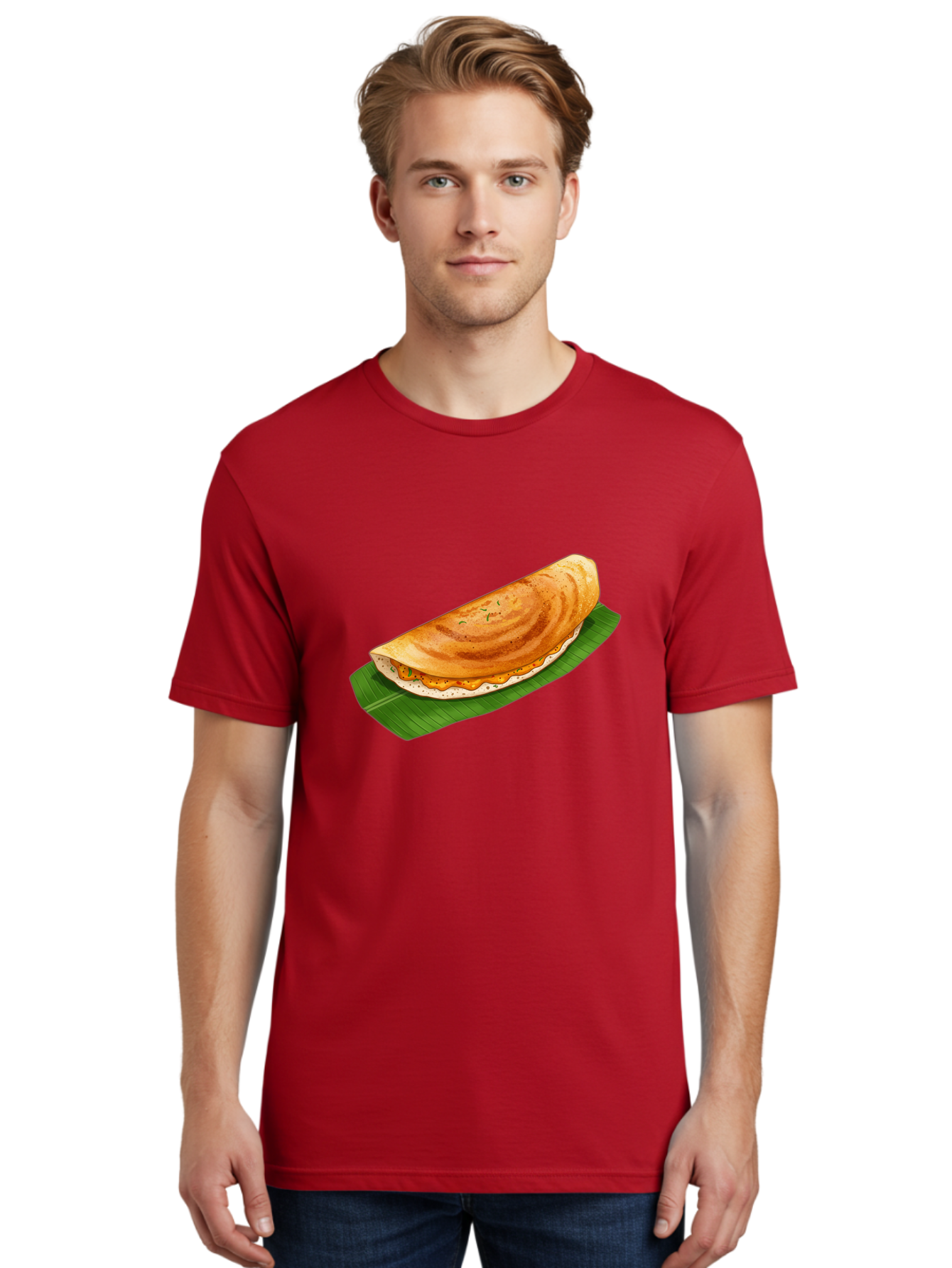 Masala-Dosa-5 Men'S Graphic Tee, 100% Cotton, Comfortable Casual Summer Wear, Machine Washable, Indian Cuisine, South Indian Food, Dosa Recipe, Masala Dosa, Savory Crepe, Fermented Rice, Savory Filling, Spicy Potato, Breakfast Dish, Baa983