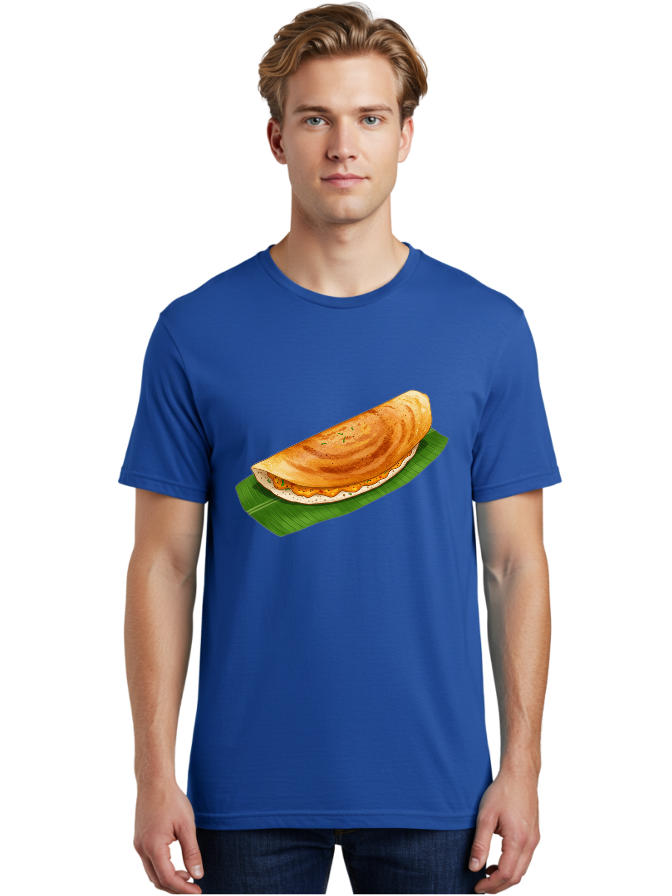 Masala-Dosa-5 Men'S Graphic Tee, 100% Cotton, Comfortable Casual Summer Wear, Machine Washable, Indian Cuisine, South Indian Food, Dosa Recipe, Masala Dosa, Savory Crepe, Fermented Rice, Savory Filling, Spicy Potato, Breakfast Dish, Baa983