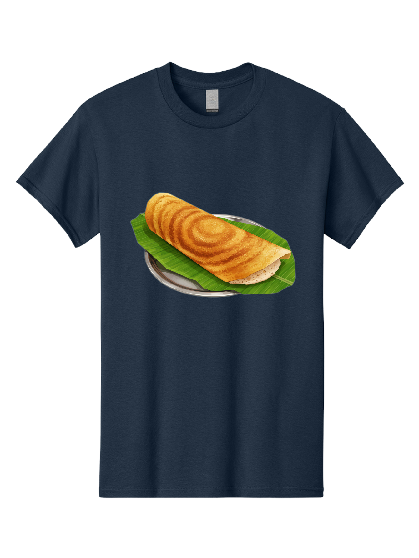 Masala-Dosa-6 Men'S Graphic Tee, 100% Cotton, Comfortable Casual Summer Wear, Machine Washable, South Indian Cuisine, Traditional Breakfast, Dosa Recipe, Masala Dosa, Indian Food, Fermented Crepe, Savory Dish, Authentic Indian, Crispy Dosa, Baa984