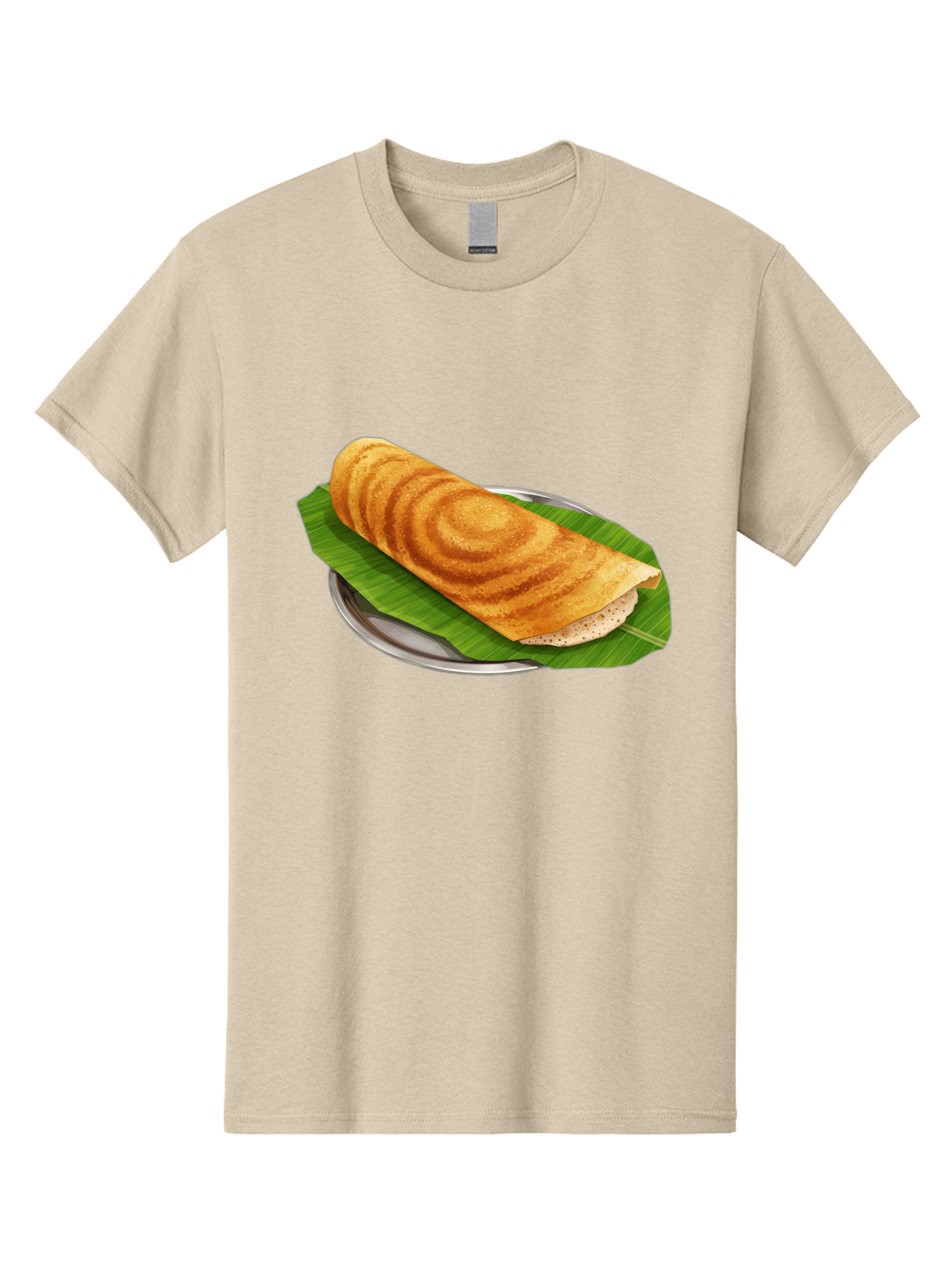 Masala-Dosa-6 Men'S Graphic Tee, 100% Cotton, Comfortable Casual Summer Wear, Machine Washable, South Indian Cuisine, Traditional Breakfast, Dosa Recipe, Masala Dosa, Indian Food, Fermented Crepe, Savory Dish, Authentic Indian, Crispy Dosa, Baa984