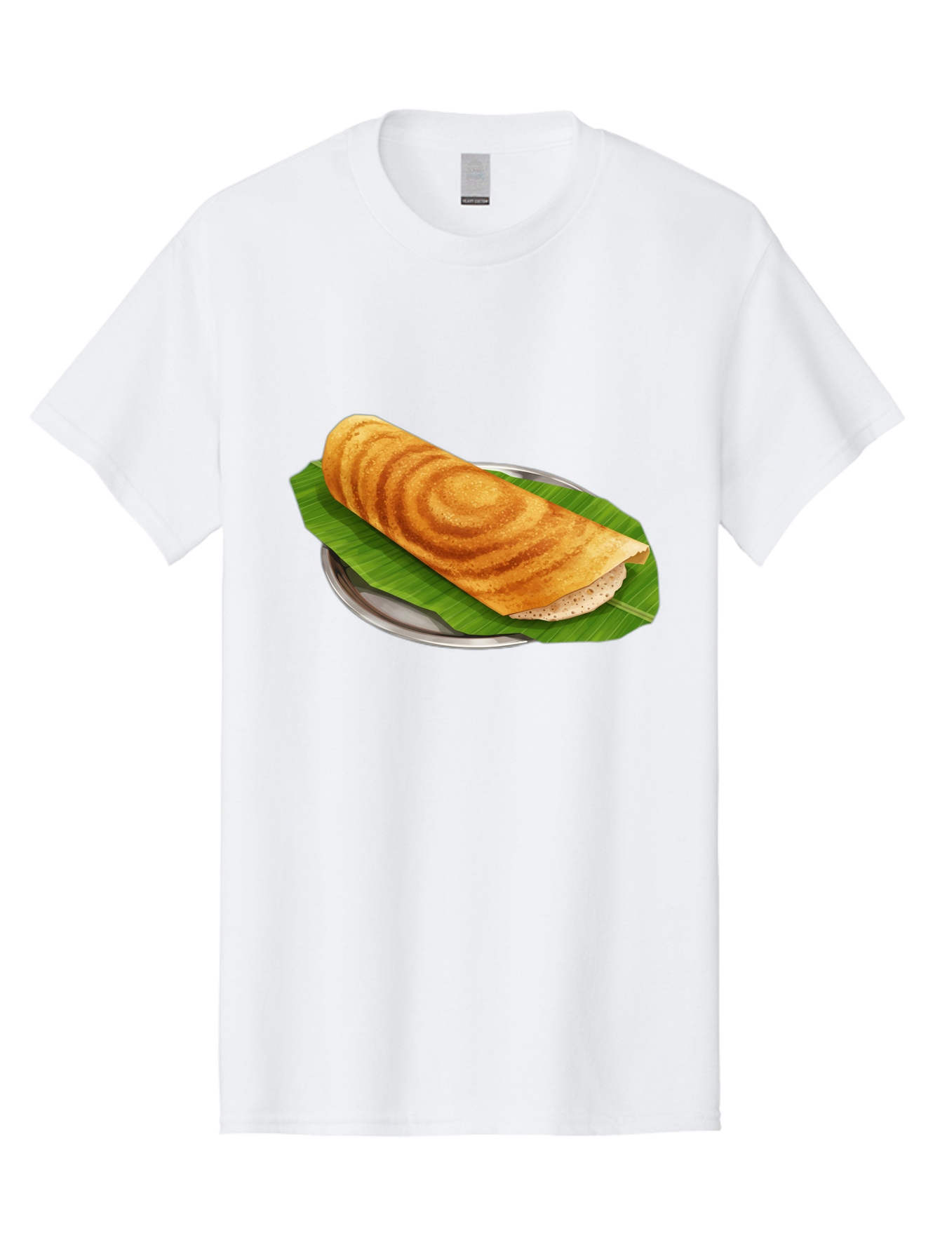Masala-Dosa-6 Men'S Graphic Tee, 100% Cotton, Comfortable Casual Summer Wear, Machine Washable, South Indian Cuisine, Traditional Breakfast, Dosa Recipe, Masala Dosa, Indian Food, Fermented Crepe, Savory Dish, Authentic Indian, Crispy Dosa, Baa984