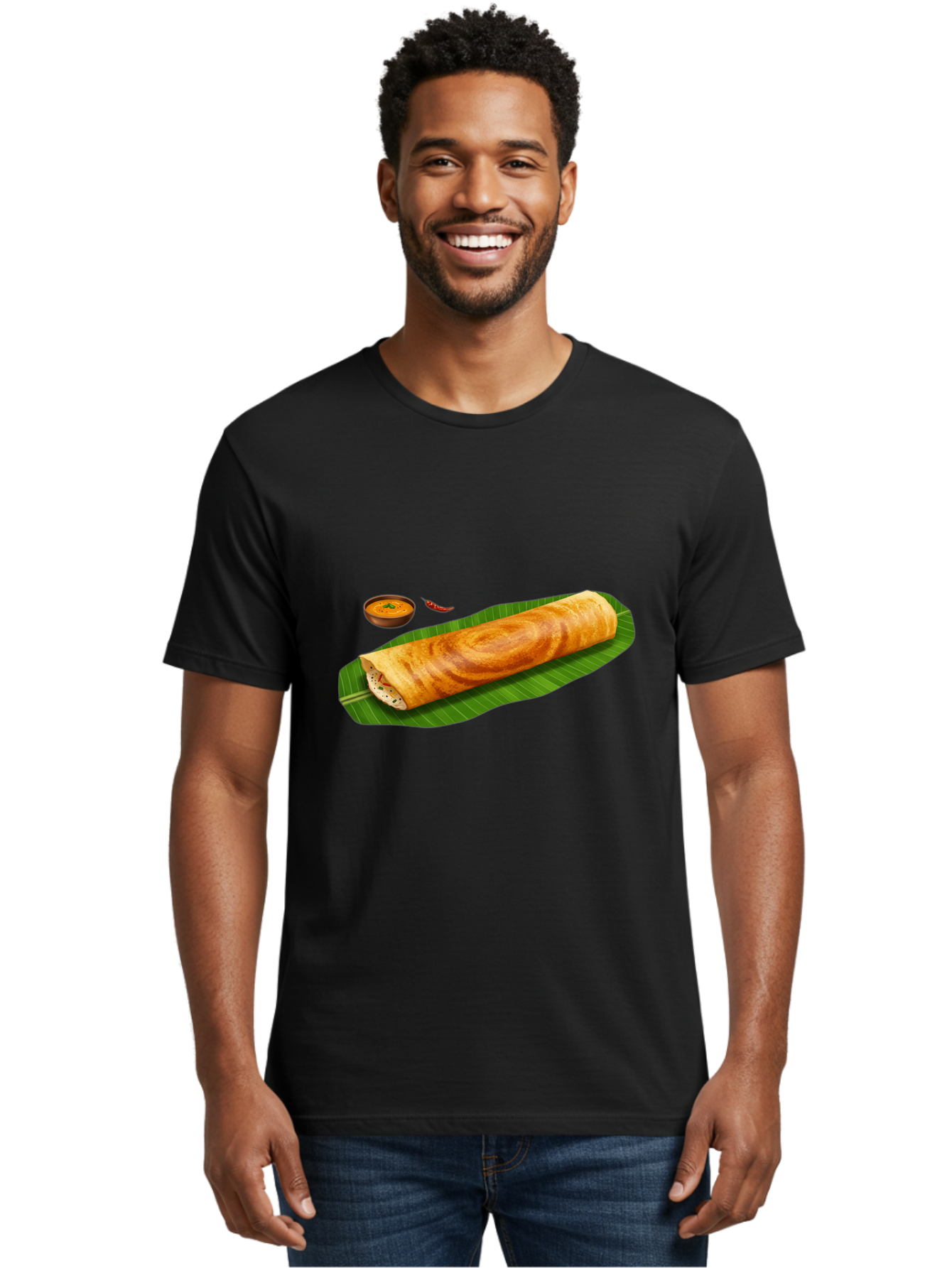 Masala-Dosa-7 Men'S Graphic Tee, 100% Cotton, Comfortable Casual Summer Wear, Machine Washable, South Indian Cuisine, Crispy Dosa, Masala Filling, Spiced Potatoes, Chutney, Traditional Food, Indian Breakfast, Dosa Recipe, Vegetarian Dish Baa985