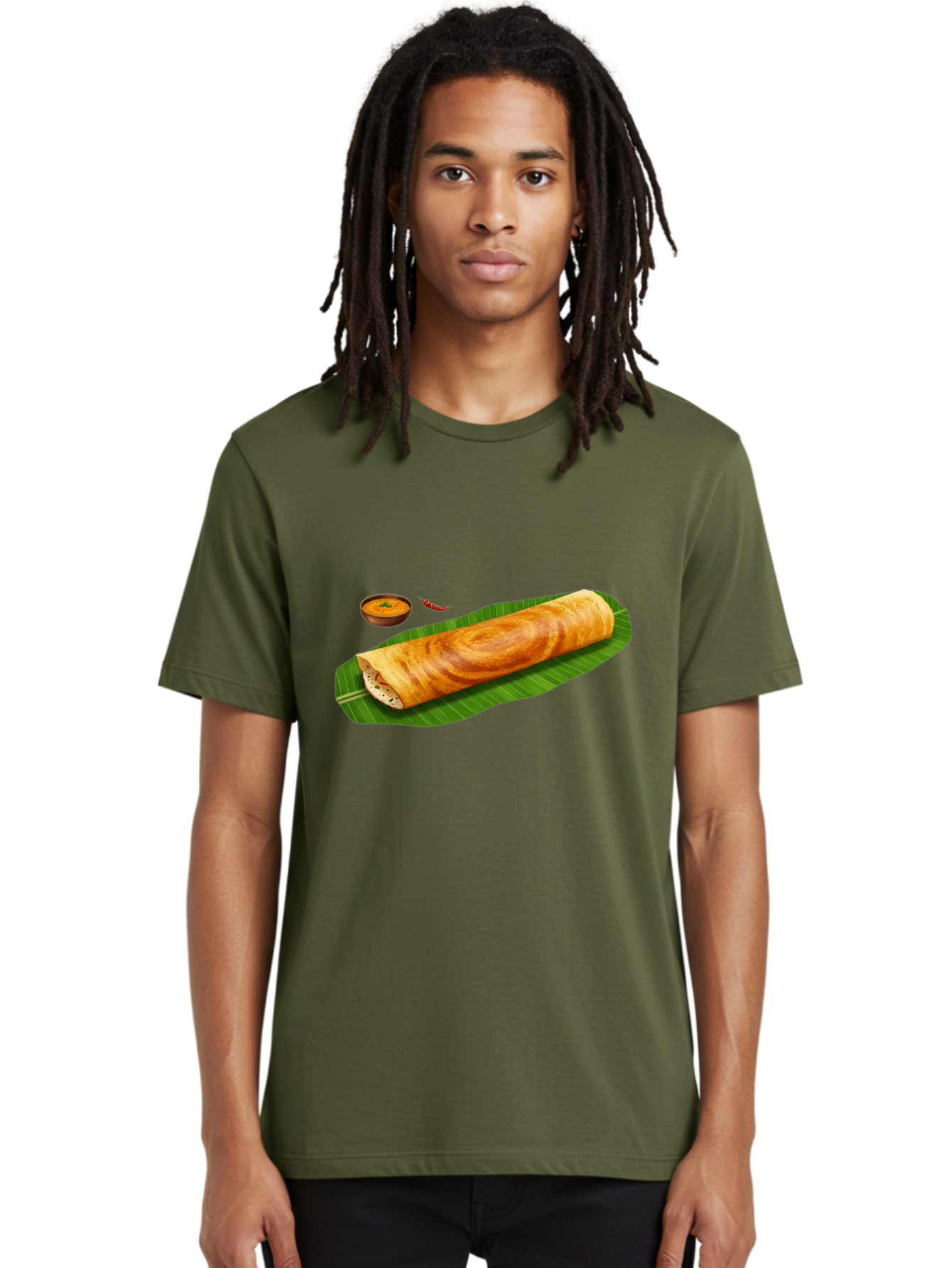 Masala-Dosa-7 Men'S Graphic Tee, 100% Cotton, Comfortable Casual Summer Wear, Machine Washable, South Indian Cuisine, Crispy Dosa, Masala Filling, Spiced Potatoes, Chutney, Traditional Food, Indian Breakfast, Dosa Recipe, Vegetarian Dish Baa985