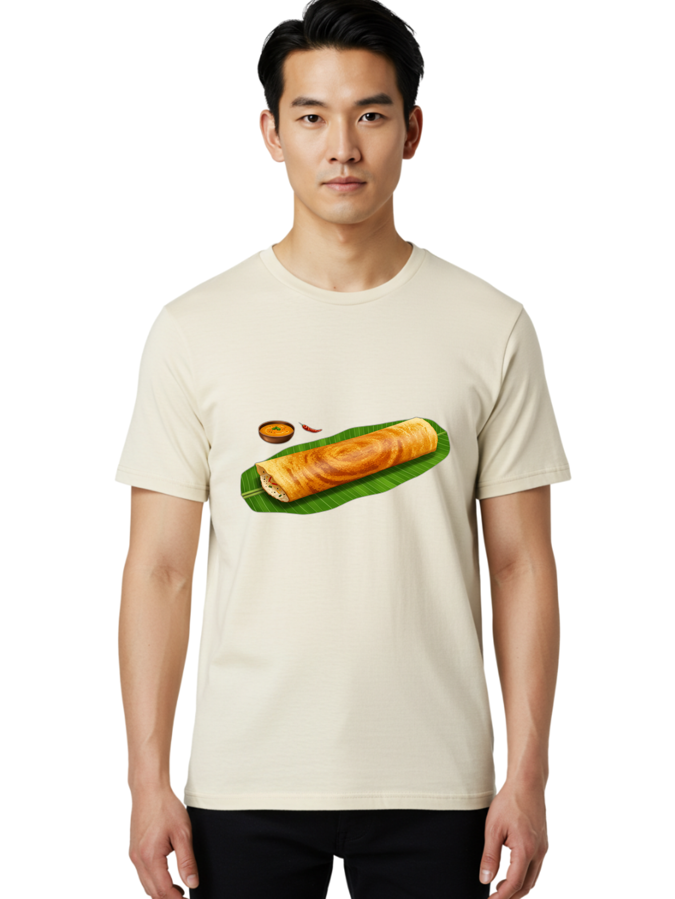 Masala-Dosa-7 Men'S Graphic Tee, 100% Cotton, Comfortable Casual Summer Wear, Machine Washable, South Indian Cuisine, Crispy Dosa, Masala Filling, Spiced Potatoes, Chutney, Traditional Food, Indian Breakfast, Dosa Recipe, Vegetarian Dish Baa985