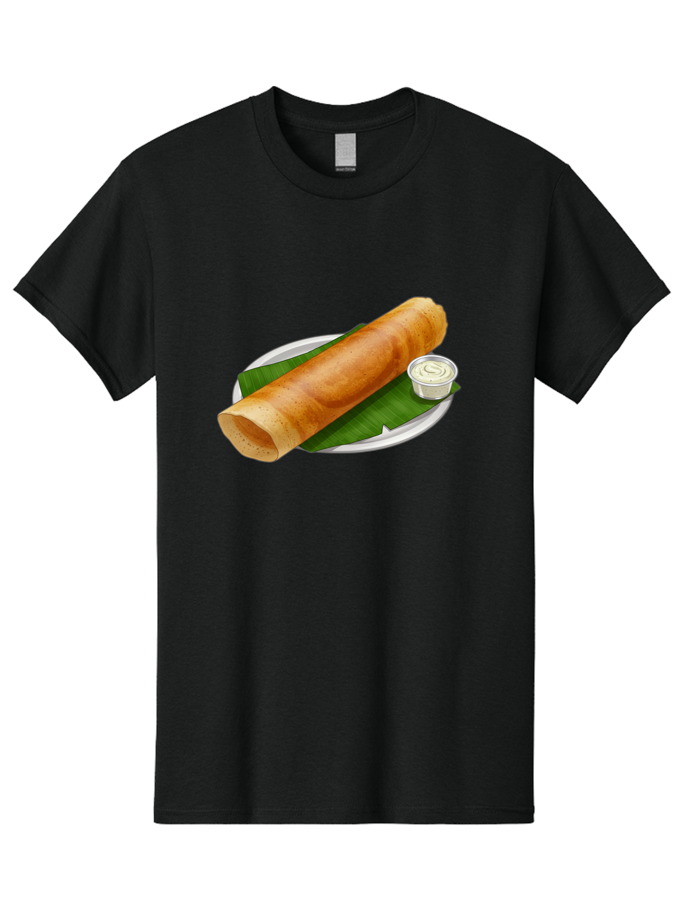 Masala-Dosa-8 Men'S Graphic Tee, 100% Cotton, Comfortable Casual Summer Wear, Machine Washable, South Indian Cuisine, Fermented Rice Crepe, Traditional Breakfast, Dosa With Chutney, Indian Street Food, Savory Crepes, Baa986