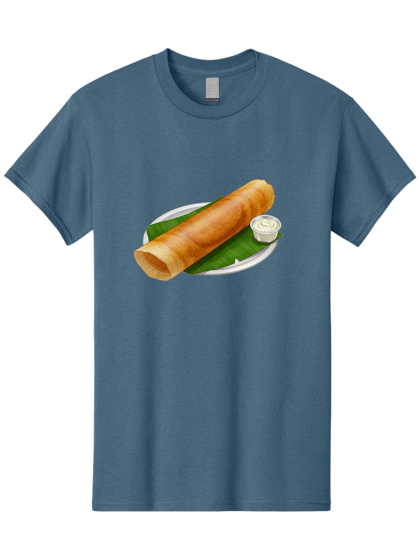 Masala-Dosa-8 Men'S Graphic Tee, 100% Cotton, Comfortable Casual Summer Wear, Machine Washable, South Indian Cuisine, Fermented Rice Crepe, Traditional Breakfast, Dosa With Chutney, Indian Street Food, Savory Crepes, Baa986
