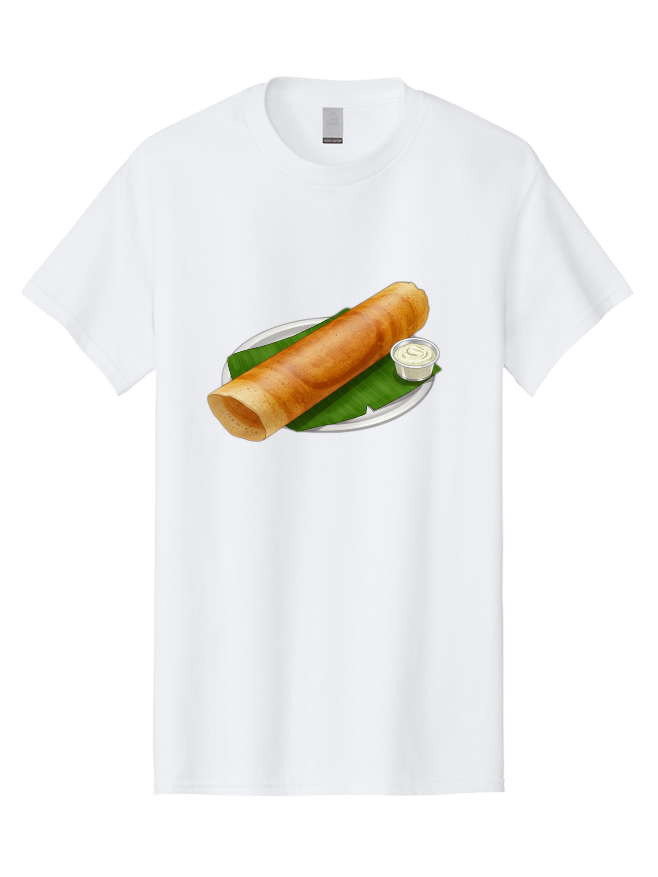 Masala-Dosa-8 Men'S Graphic Tee, 100% Cotton, Comfortable Casual Summer Wear, Machine Washable, South Indian Cuisine, Fermented Rice Crepe, Traditional Breakfast, Dosa With Chutney, Indian Street Food, Savory Crepes, Baa986