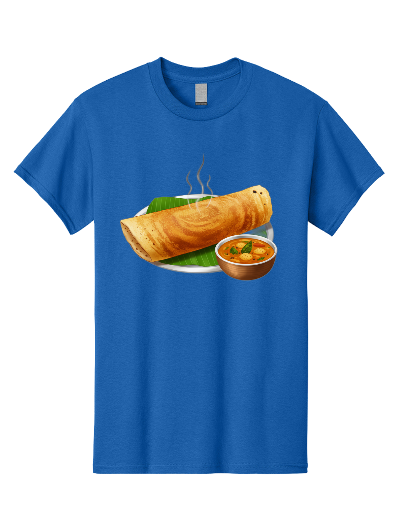 Masala-Dosa-9 Men'S Graphic Tee, 100% Cotton, Comfortable Casual Summer Wear, Machine Washable, South Indian Cuisine, Traditional Breakfast, Dosa And Sambar, Indian Food, Savory Crepe, Spicy Curry, Steaming Hot, Banana Leaf, Delicious Meal, Baa987