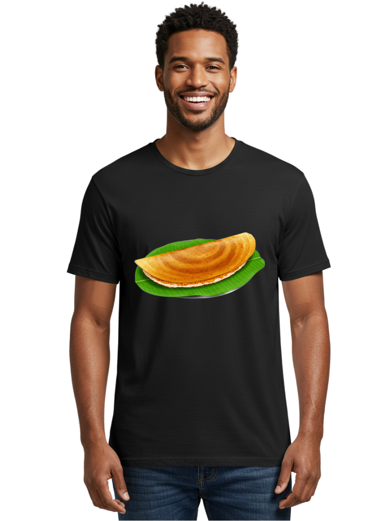 Masoori-Dosa Men'S Graphic Tee, 100% Cotton, Comfortable Casual Summer Wear, Machine Washable, Crispy Dosa, Indian Cuisine, South Indian Food, Traditional Breakfast, Fermented Rice And Lentil Crepe, Masoori Dosa Baa990