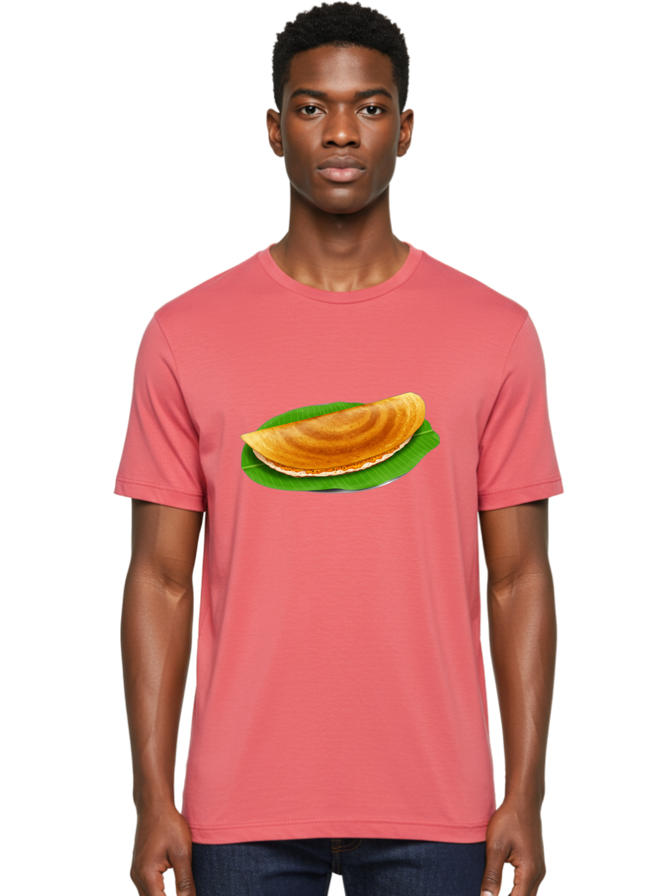 Masoori-Dosa Men'S Graphic Tee, 100% Cotton, Comfortable Casual Summer Wear, Machine Washable, Crispy Dosa, Indian Cuisine, South Indian Food, Traditional Breakfast, Fermented Rice And Lentil Crepe, Masoori Dosa Baa990