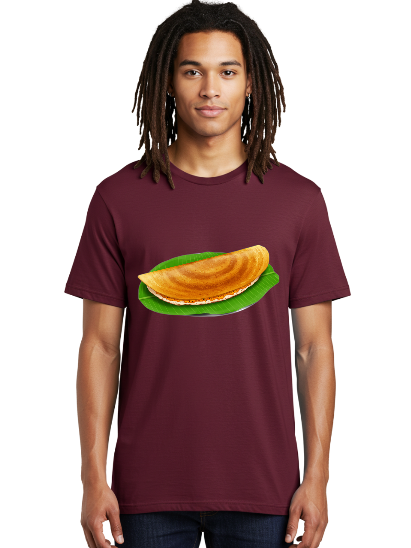 Masoori-Dosa Men'S Graphic Tee, 100% Cotton, Comfortable Casual Summer Wear, Machine Washable, Crispy Dosa, Indian Cuisine, South Indian Food, Traditional Breakfast, Fermented Rice And Lentil Crepe, Masoori Dosa Baa990
