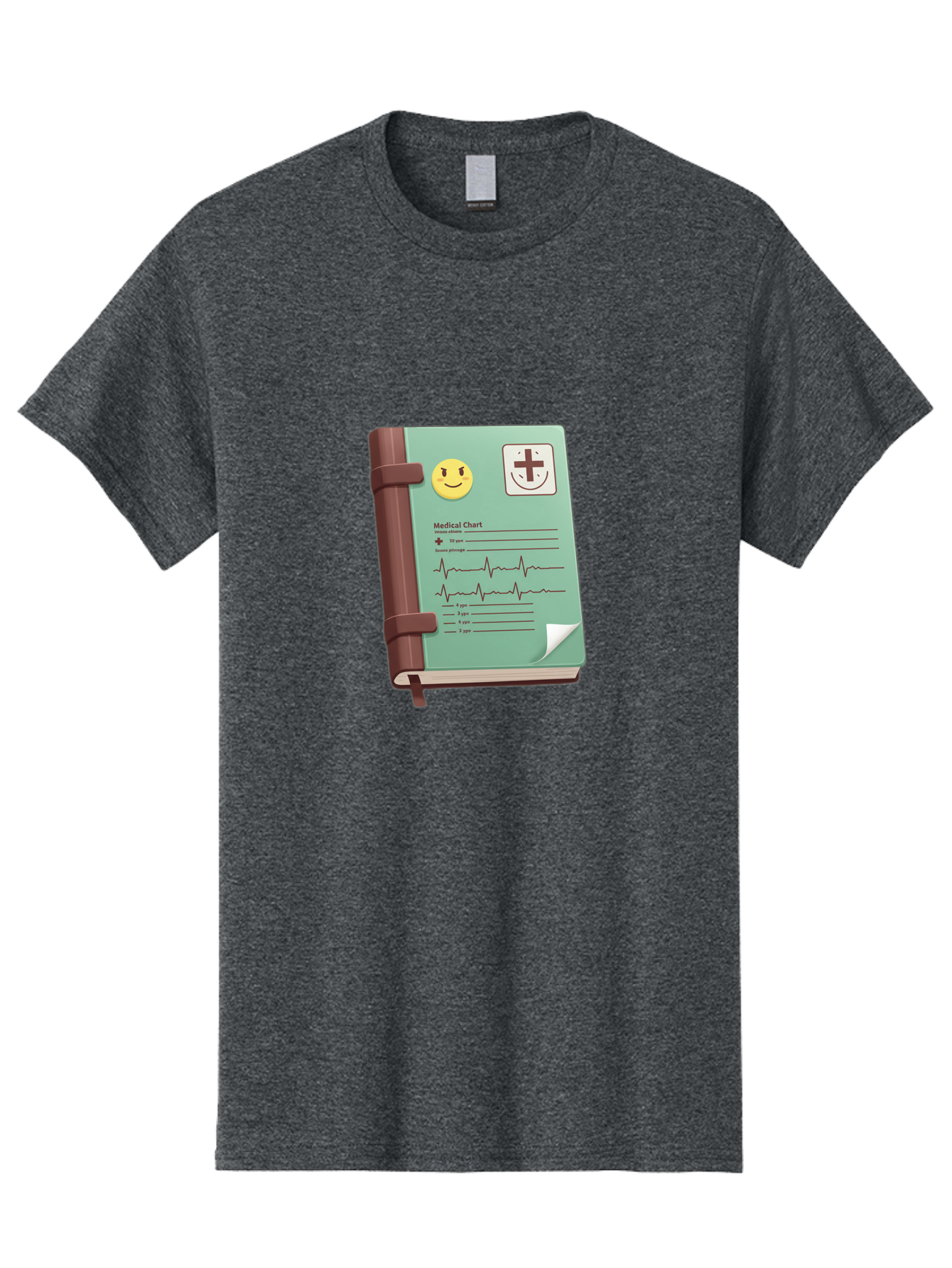 Medical-Chart Men'S Graphic Tee, 100% Cotton, Comfortable Casual Summer Wear, Machine Washable, Medical Chart, Health Record, Medical Journal, Smiley Face, Plus Sign, Heart Rate Monitor, Patient History Baa993