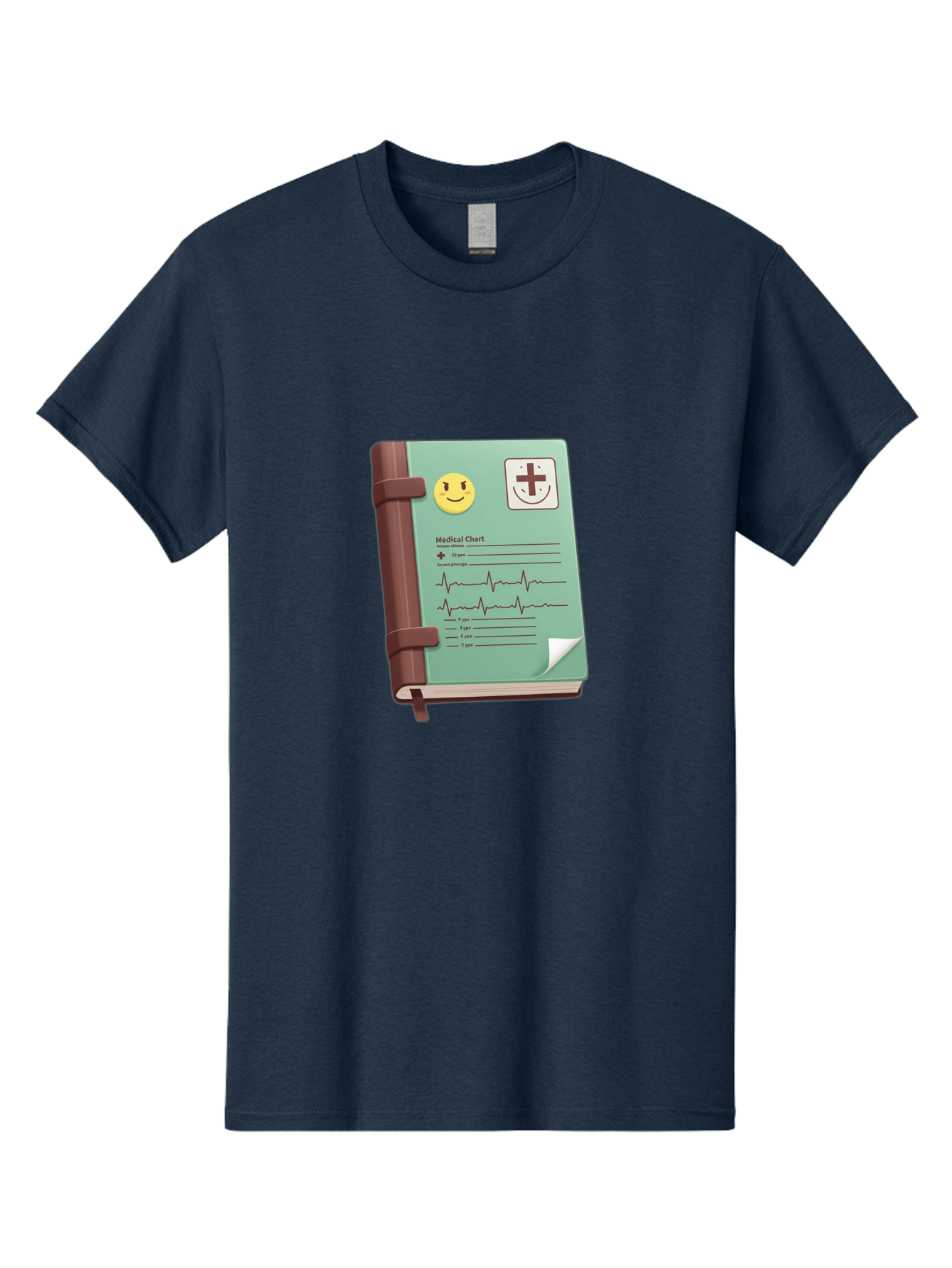 Medical-Chart Men'S Graphic Tee, 100% Cotton, Comfortable Casual Summer Wear, Machine Washable, Medical Chart, Health Record, Medical Journal, Smiley Face, Plus Sign, Heart Rate Monitor, Patient History Baa993