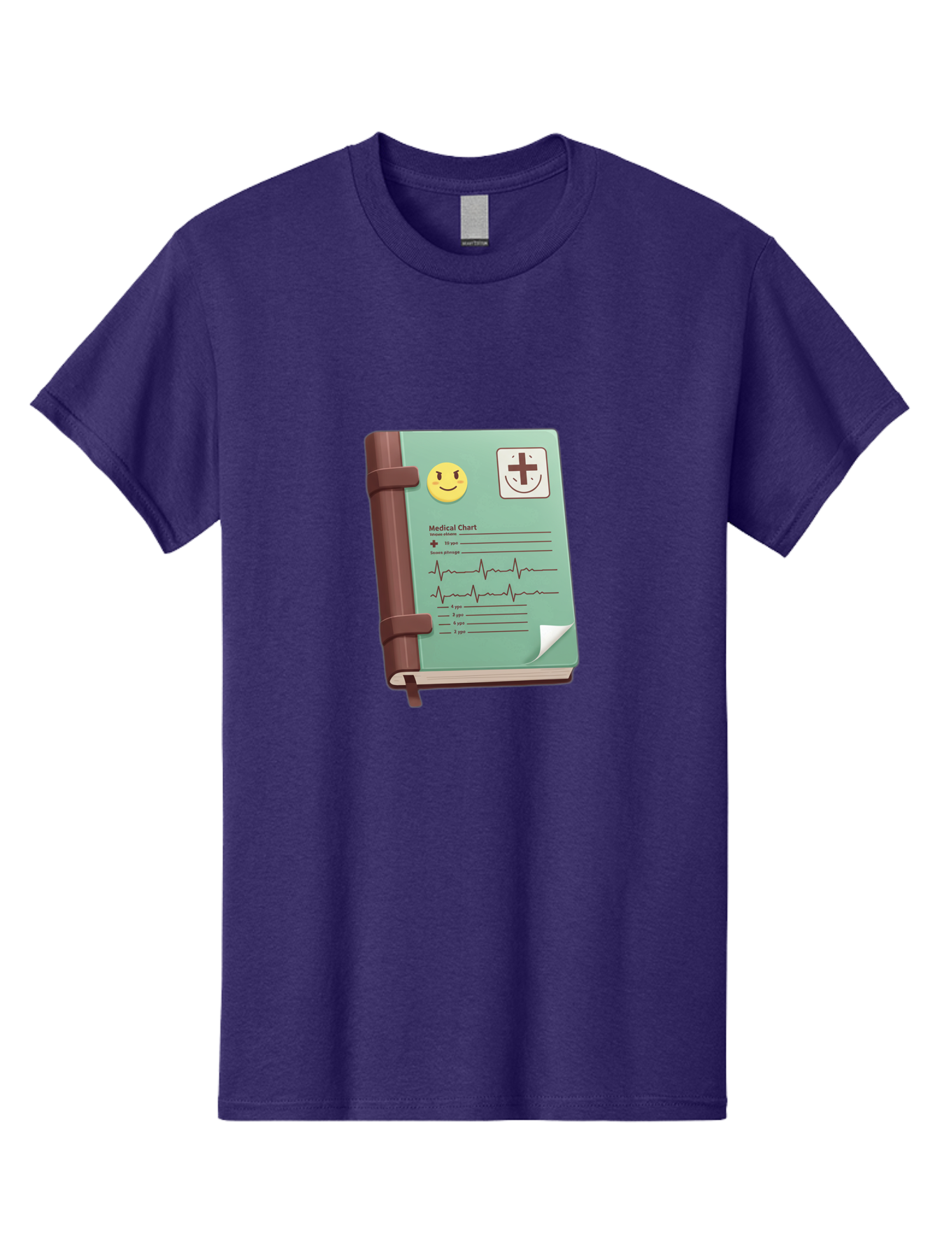 Medical-Chart Men'S Graphic Tee, 100% Cotton, Comfortable Casual Summer Wear, Machine Washable, Medical Chart, Health Record, Medical Journal, Smiley Face, Plus Sign, Heart Rate Monitor, Patient History Baa993