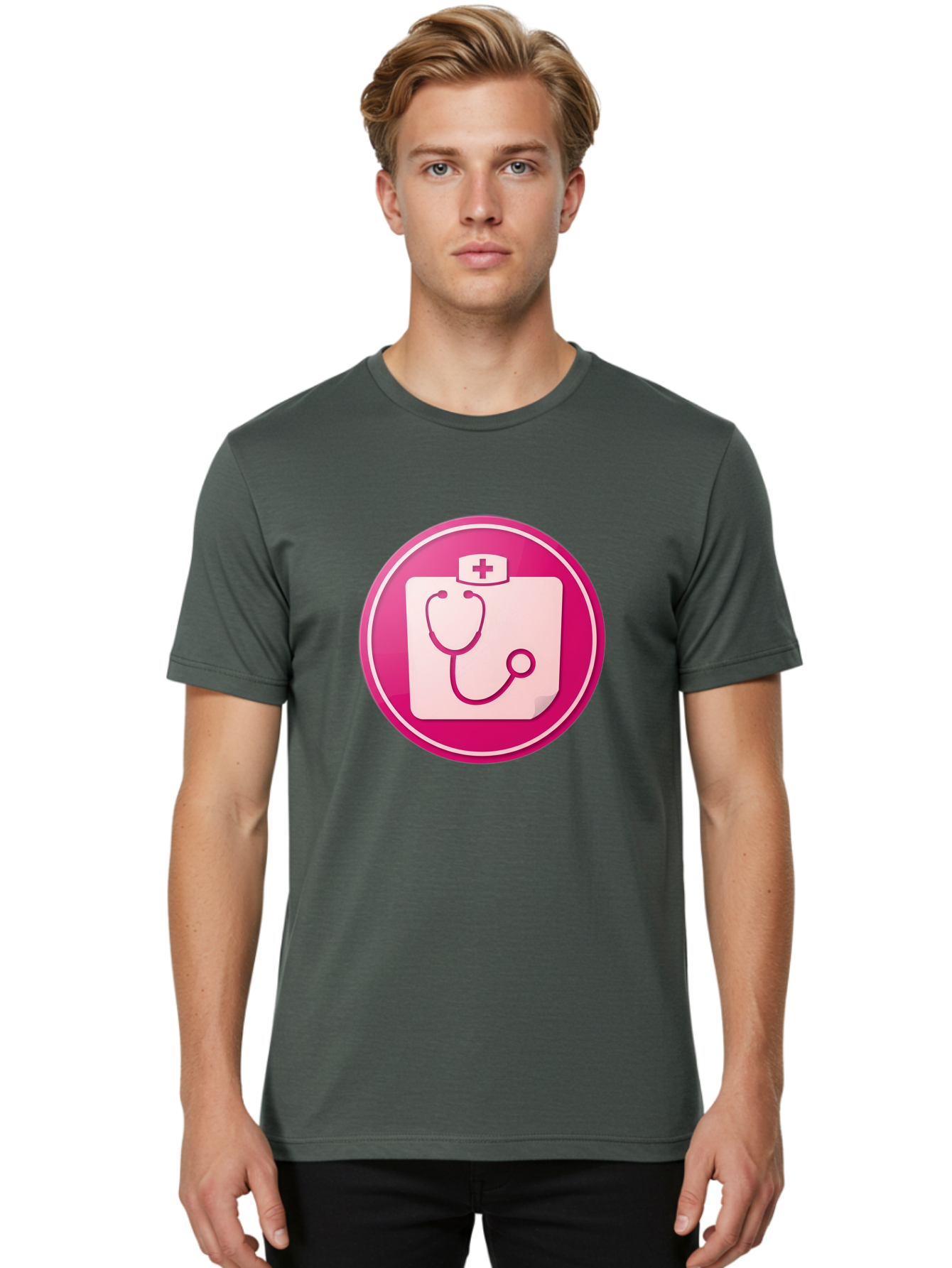 Medical-File Men'S Graphic Tee, 100% Cotton, Comfortable Casual Summer Wear, Machine Washable, Medical Symbol, Health Care Icon, Medical Cross, Doctor'S Emblem, Stethoscope Illustration, Medical Logo, Healthcare Symbol Baa994