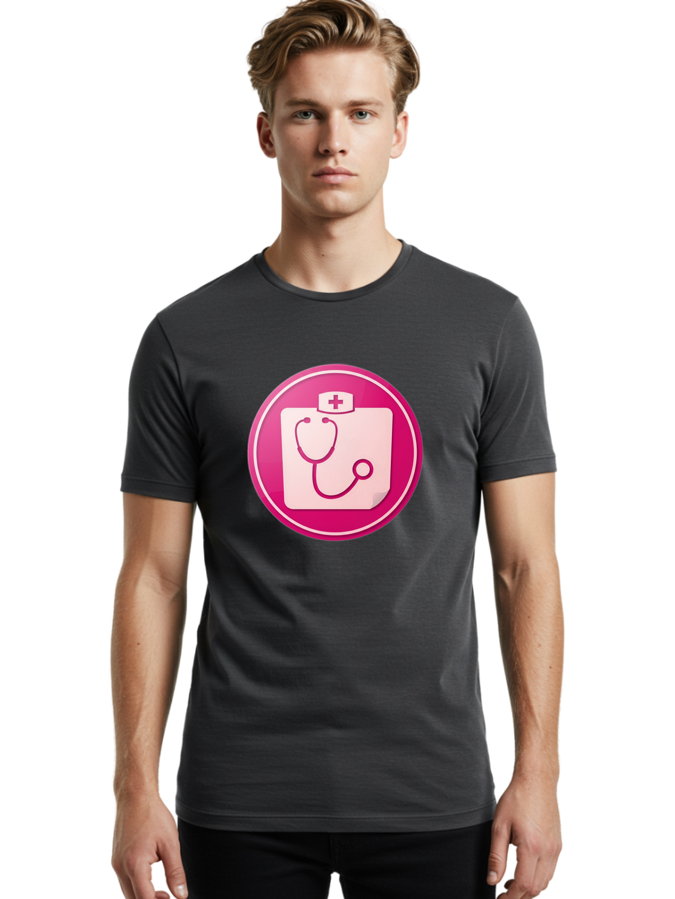 Medical-File Men'S Graphic Tee, 100% Cotton, Comfortable Casual Summer Wear, Machine Washable, Medical Symbol, Health Care Icon, Medical Cross, Doctor'S Emblem, Stethoscope Illustration, Medical Logo, Healthcare Symbol Baa994