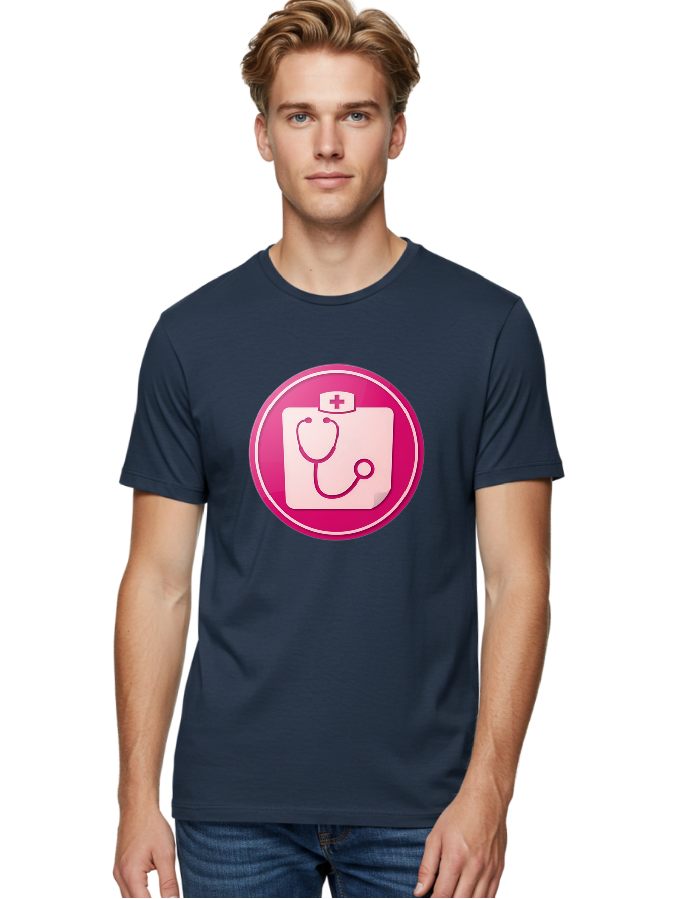Medical-File Men'S Graphic Tee, 100% Cotton, Comfortable Casual Summer Wear, Machine Washable, Medical Symbol, Health Care Icon, Medical Cross, Doctor'S Emblem, Stethoscope Illustration, Medical Logo, Healthcare Symbol Baa994