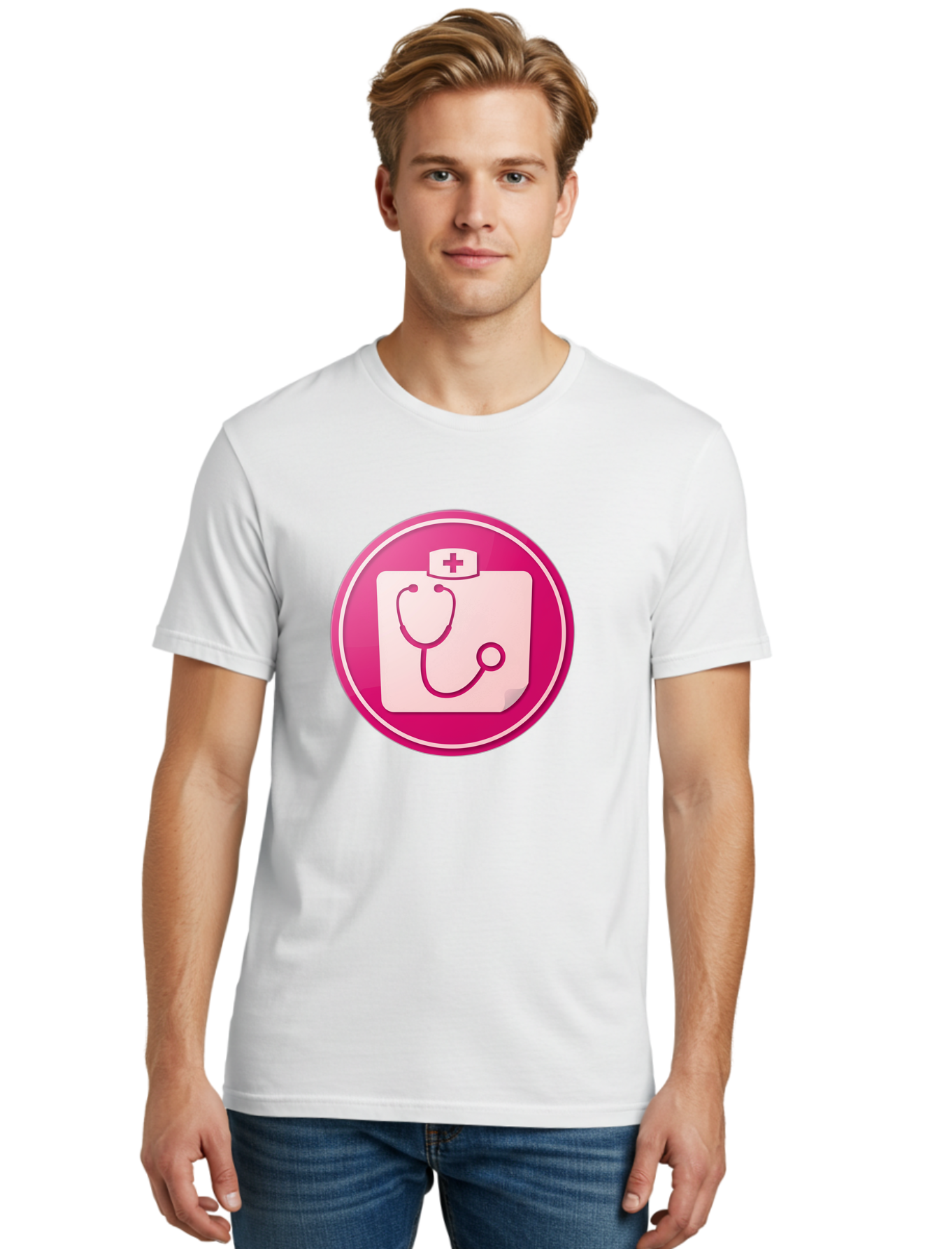 Medical-File Men'S Graphic Tee, 100% Cotton, Comfortable Casual Summer Wear, Machine Washable, Medical Symbol, Health Care Icon, Medical Cross, Doctor'S Emblem, Stethoscope Illustration, Medical Logo, Healthcare Symbol Baa994