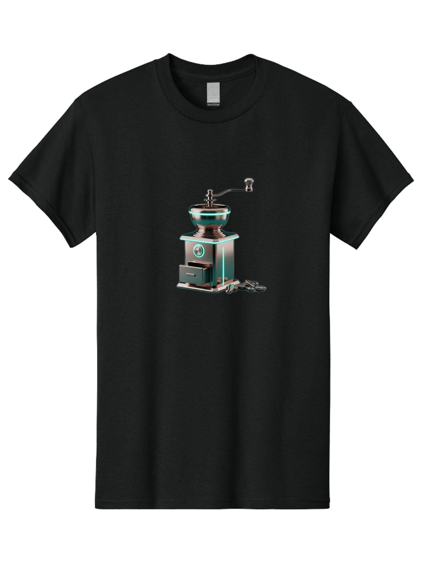 Metal-Coffee-Grinder Men'S Graphic Tee, 100% Cotton, Comfortable Casual Summer Wear, Machine Washable, Coffee Grinder, Manual Coffee Grinder, Metal Coffee Grinder, Coffee Beans Grinder, Kitchen Appliance, Coffee Maker Accessories, Bab002