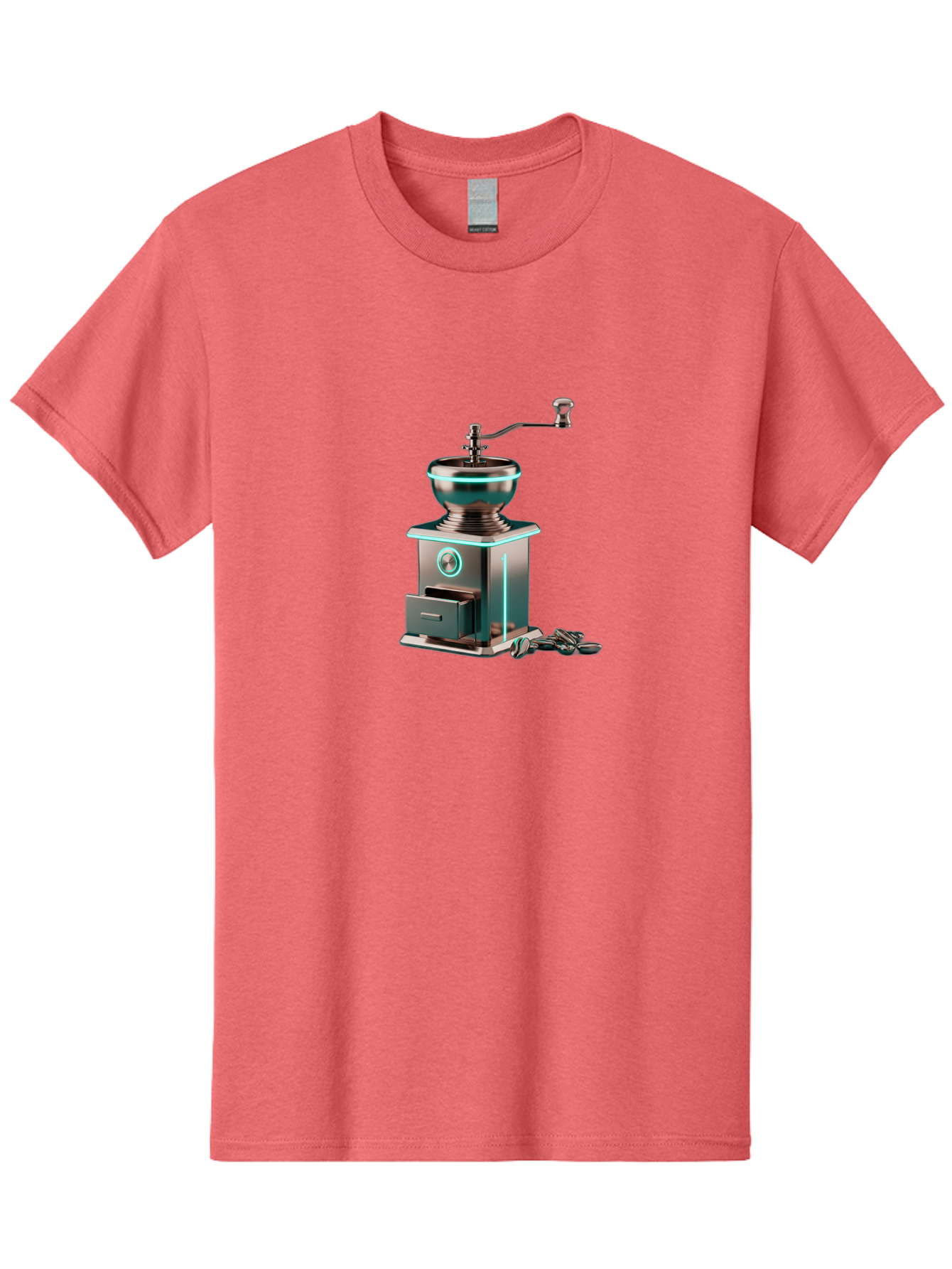 Metal-Coffee-Grinder Men'S Graphic Tee, 100% Cotton, Comfortable Casual Summer Wear, Machine Washable, Coffee Grinder, Manual Coffee Grinder, Metal Coffee Grinder, Coffee Beans Grinder, Kitchen Appliance, Coffee Maker Accessories, Bab002
