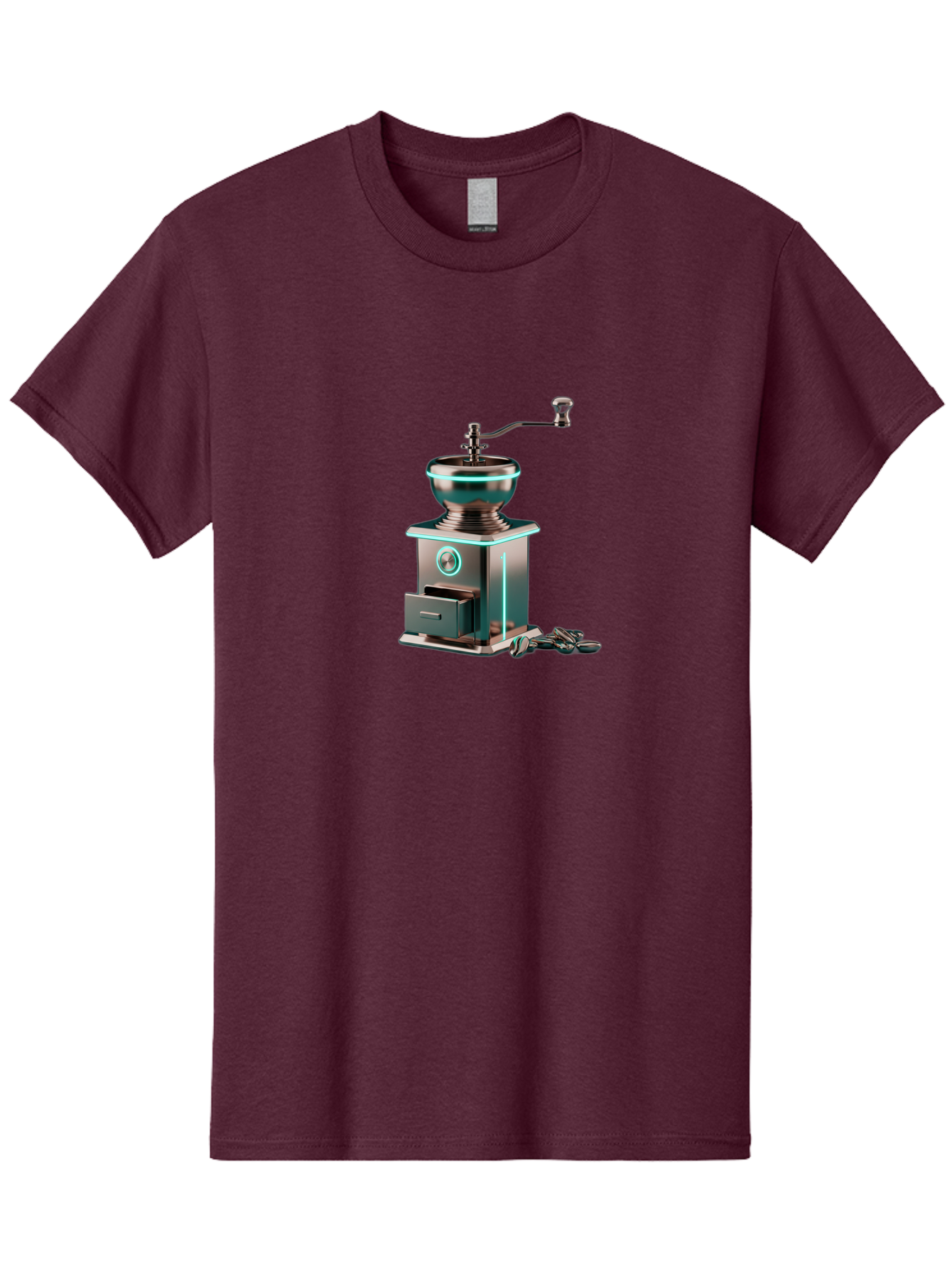 Metal-Coffee-Grinder Men'S Graphic Tee, 100% Cotton, Comfortable Casual Summer Wear, Machine Washable, Coffee Grinder, Manual Coffee Grinder, Metal Coffee Grinder, Coffee Beans Grinder, Kitchen Appliance, Coffee Maker Accessories, Bab002