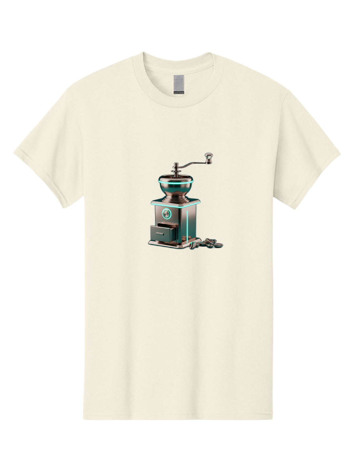 Metal-Coffee-Grinder Men'S Graphic Tee, 100% Cotton, Comfortable Casual Summer Wear, Machine Washable, Coffee Grinder, Manual Coffee Grinder, Metal Coffee Grinder, Coffee Beans Grinder, Kitchen Appliance, Coffee Maker Accessories, Bab002