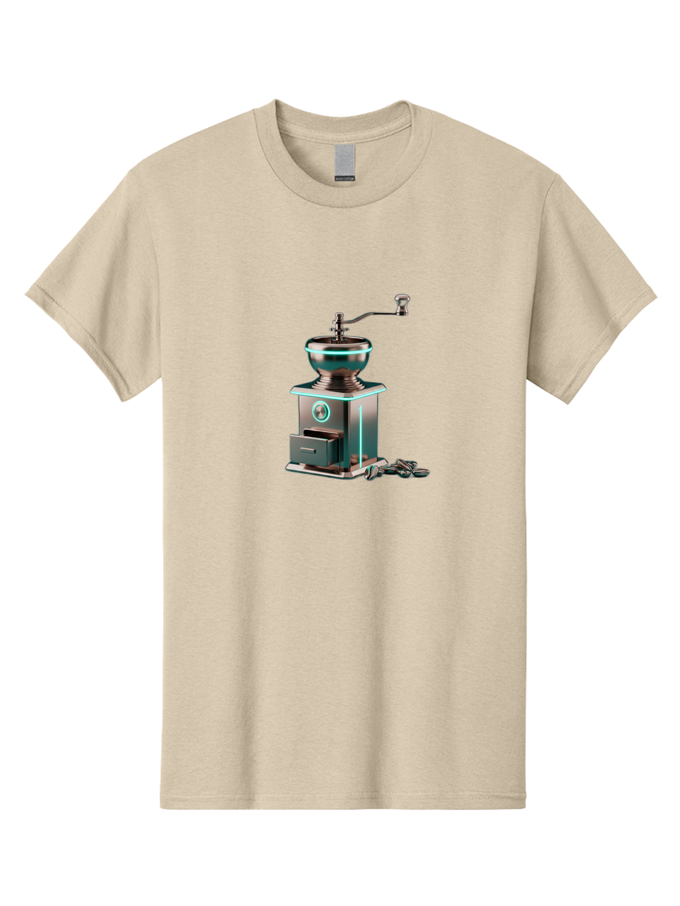 Metal-Coffee-Grinder Men'S Graphic Tee, 100% Cotton, Comfortable Casual Summer Wear, Machine Washable, Coffee Grinder, Manual Coffee Grinder, Metal Coffee Grinder, Coffee Beans Grinder, Kitchen Appliance, Coffee Maker Accessories, Bab002
