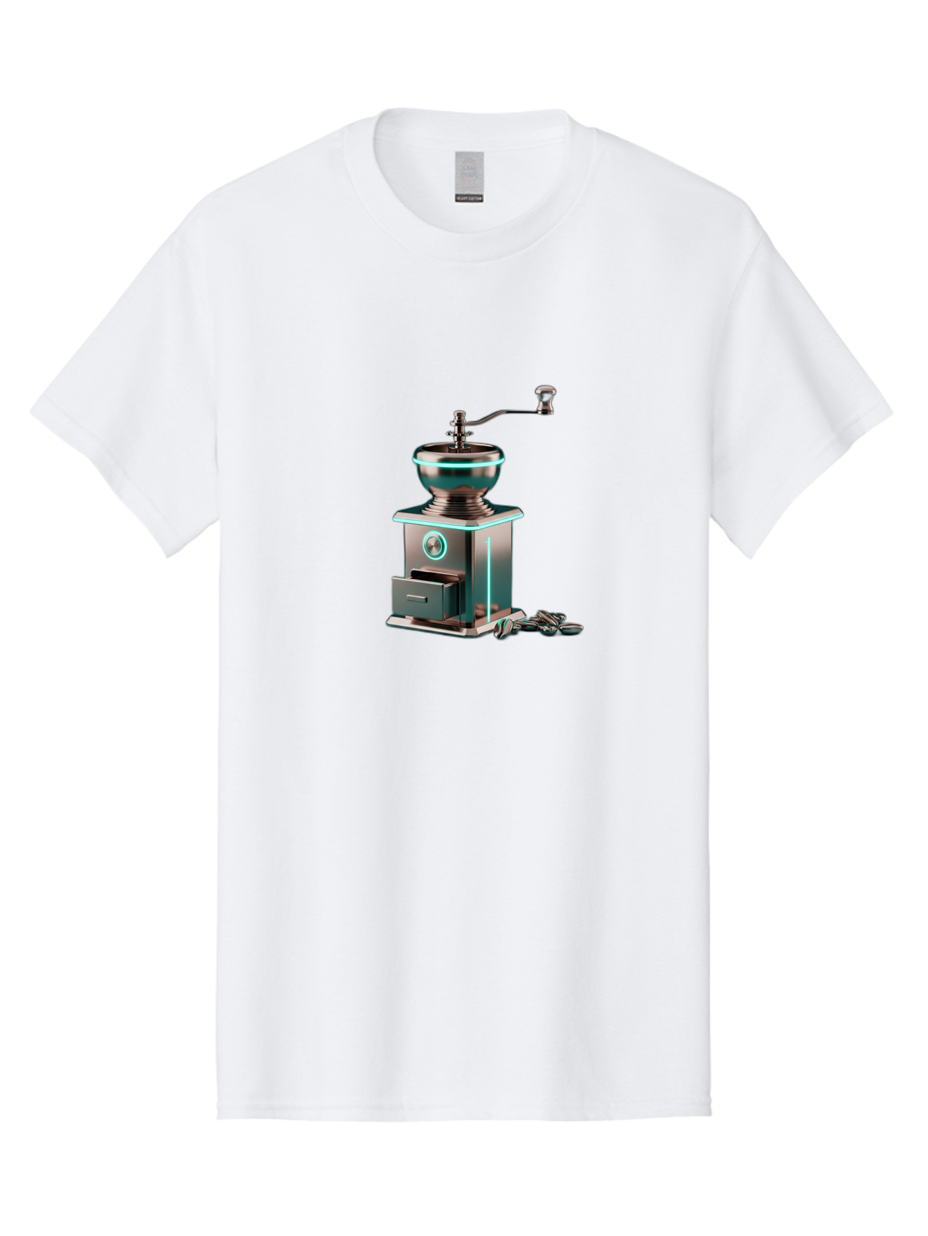 Metal-Coffee-Grinder Men'S Graphic Tee, 100% Cotton, Comfortable Casual Summer Wear, Machine Washable, Coffee Grinder, Manual Coffee Grinder, Metal Coffee Grinder, Coffee Beans Grinder, Kitchen Appliance, Coffee Maker Accessories, Bab002