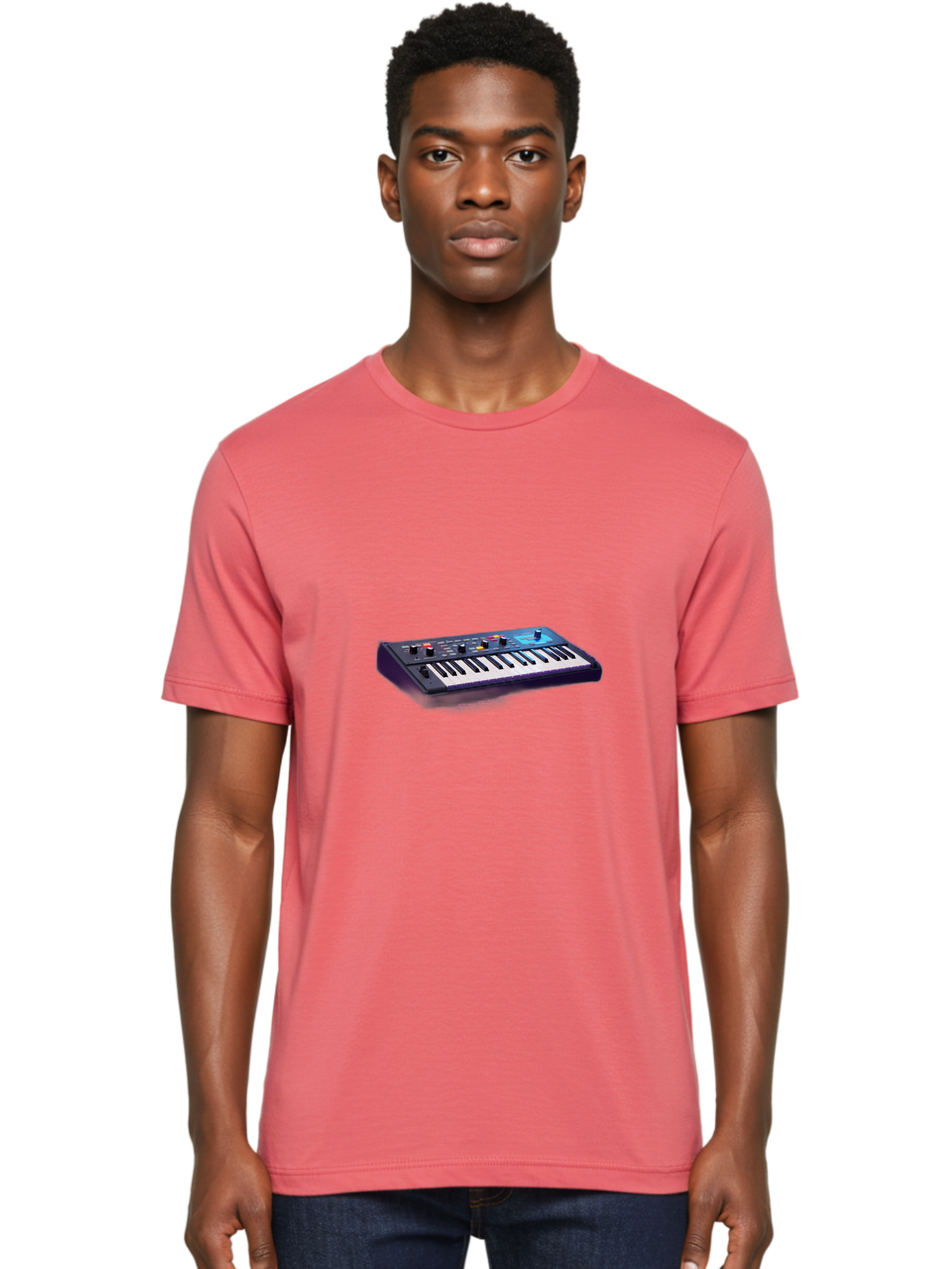 Midi-Keyboard-Controller Men'S Graphic Tee, 100% Cotton, Comfortable Casual Summer Wear, Machine Washable, Midi Keyboard, Music Production, Electronic Music, Synthesizer, Sound Design, Music Equipment, Audio Interface, Studio Gear Bab006