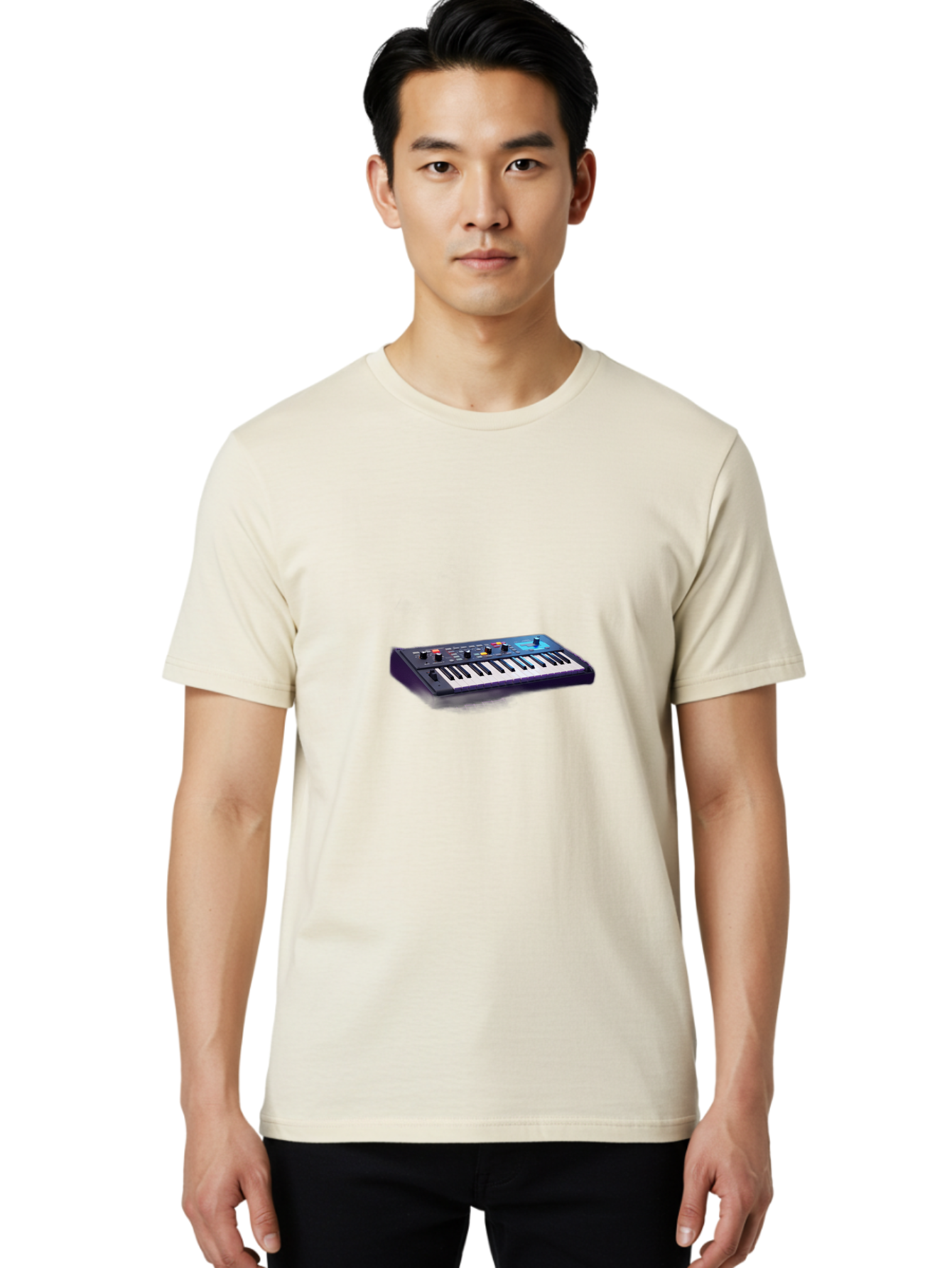 Midi-Keyboard-Controller Men'S Graphic Tee, 100% Cotton, Comfortable Casual Summer Wear, Machine Washable, Midi Keyboard, Music Production, Electronic Music, Synthesizer, Sound Design, Music Equipment, Audio Interface, Studio Gear Bab006