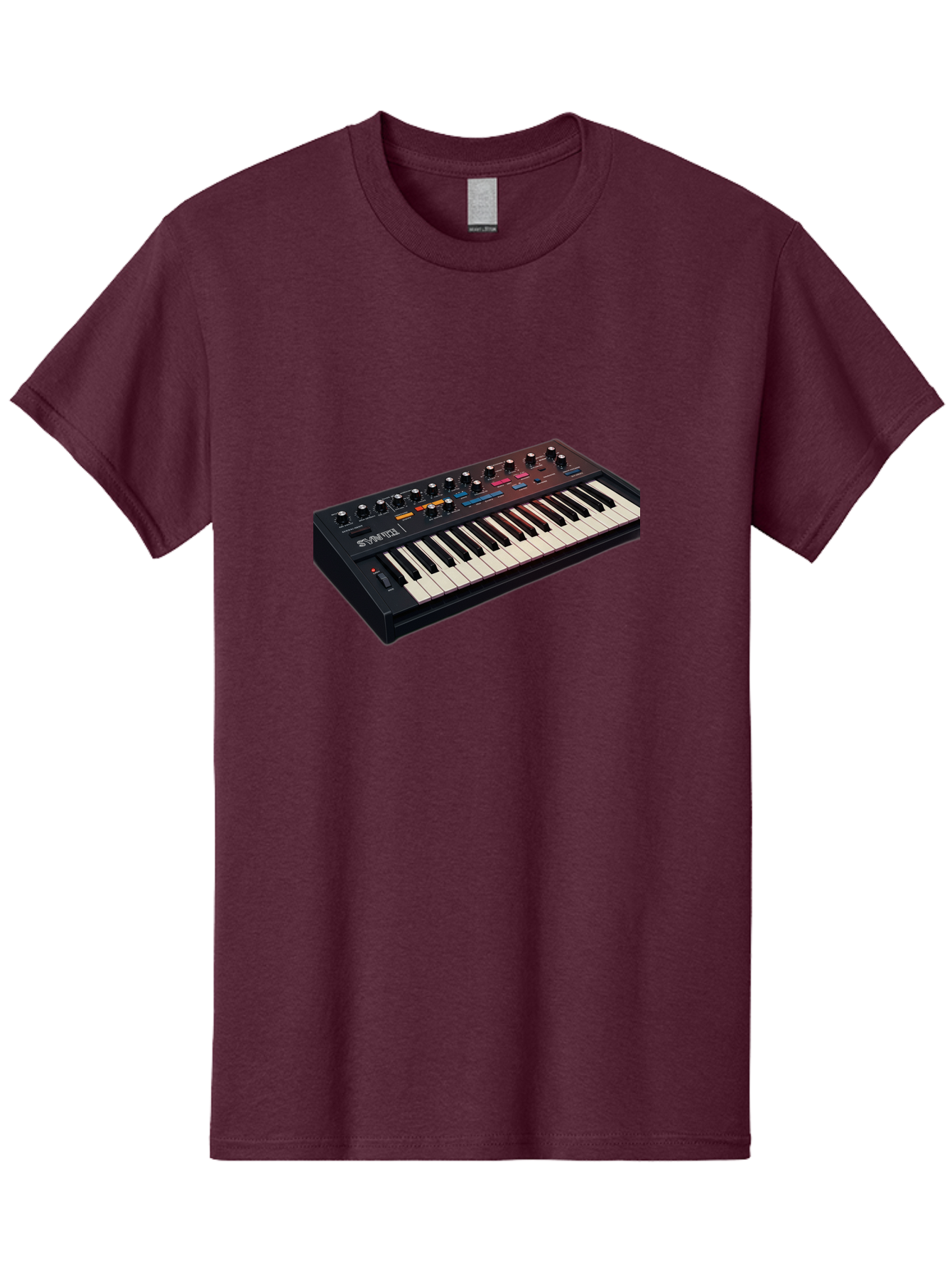 Minimoog-Synthesizer Men'S Graphic Tee, 100% Cotton, Comfortable Casual Summer Wear, Machine Washable, Minimoog Synthesizer, Vintage Keyboard, Analog Sound, Music Production, Electronic Music, Sound Design, Music Equipment, Bab011
