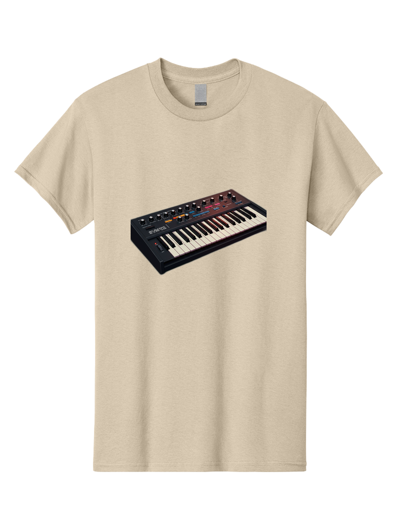 Minimoog-Synthesizer Men'S Graphic Tee, 100% Cotton, Comfortable Casual Summer Wear, Machine Washable, Minimoog Synthesizer, Vintage Keyboard, Analog Sound, Music Production, Electronic Music, Sound Design, Music Equipment, Bab011