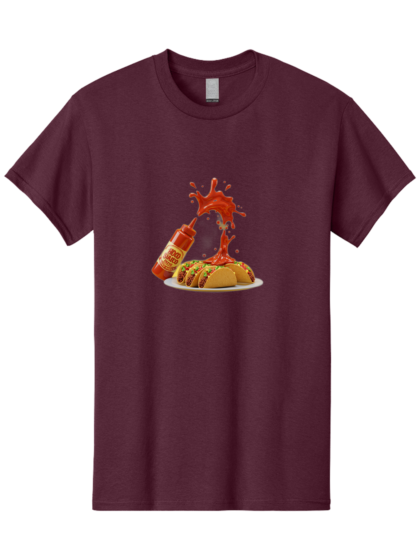 Mojo-Salsa Men'S Graphic Tee, 100% Cotton, Comfortable Casual Summer Wear, Machine Washable, Mad Dog Inferno Sauce, Hot Sauce, Spicy Food, Tacos, Taco Tuesday, Mexican Cuisine, Condiment, Red Sauce, Bold Flavor, Saucy Splatter, Foodie Bab015