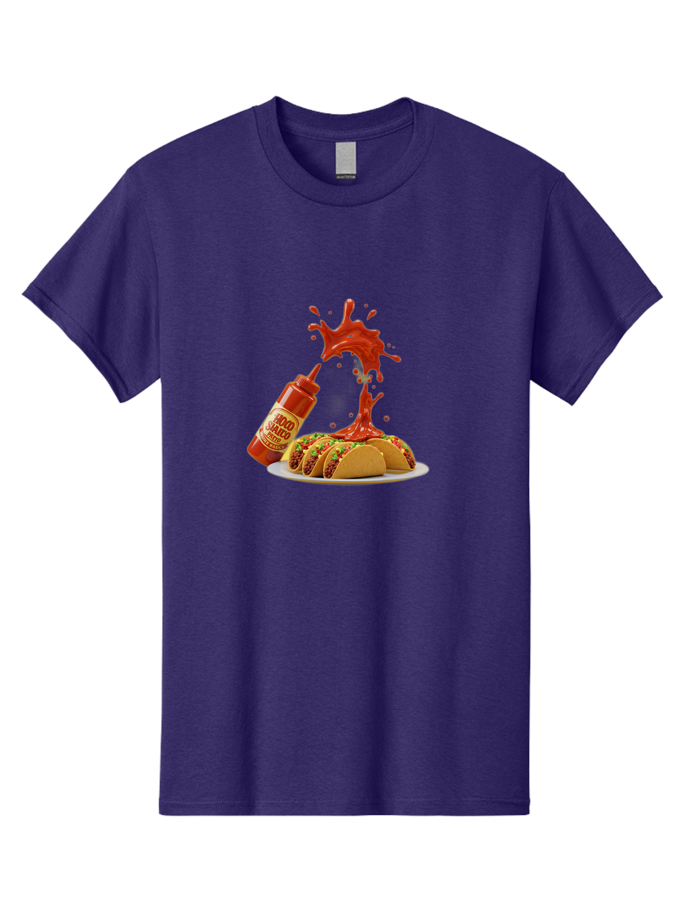 Mojo-Salsa Men'S Graphic Tee, 100% Cotton, Comfortable Casual Summer Wear, Machine Washable, Mad Dog Inferno Sauce, Hot Sauce, Spicy Food, Tacos, Taco Tuesday, Mexican Cuisine, Condiment, Red Sauce, Bold Flavor, Saucy Splatter, Foodie Bab015