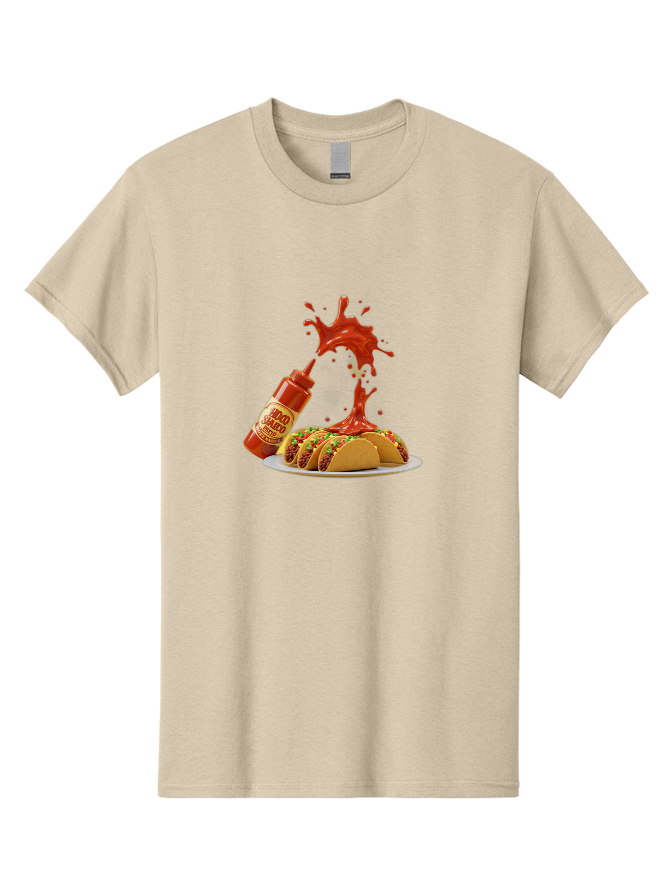 Mojo-Salsa Men'S Graphic Tee, 100% Cotton, Comfortable Casual Summer Wear, Machine Washable, Mad Dog Inferno Sauce, Hot Sauce, Spicy Food, Tacos, Taco Tuesday, Mexican Cuisine, Condiment, Red Sauce, Bold Flavor, Saucy Splatter, Foodie Bab015