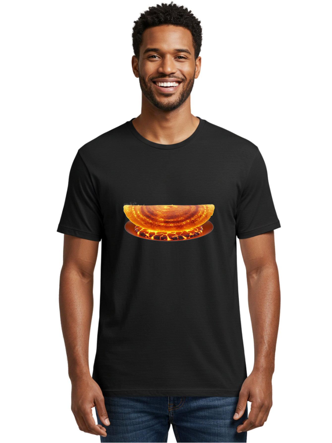 Molten-Lava-Bowl Men'S Graphic Tee, 100% Cotton, Comfortable Casual Summer Wear, Machine Washable, Lava Bowl, Fiery Design, Volcanic Effect, Molten Texture, Burning Flames, Fiery Art, Glowing Embers, Intense Heat, Dramatic Display Bab016