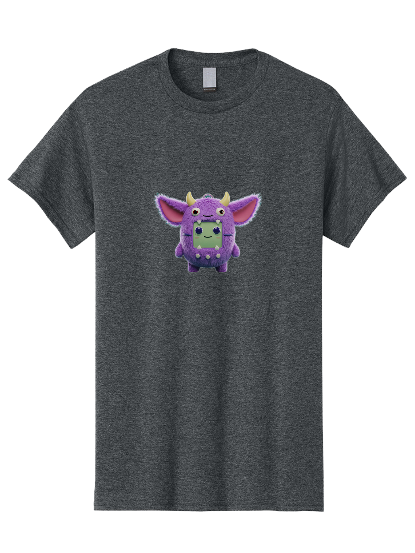 Monster-Toy Men'S Graphic Tee, 100% Cotton, Comfortable Casual Summer Wear, Machine Washable, Purple Monster, Cartoon Character, Digital Pet, Tamagotchi, Children'S Toy, Virtual Creature, 90S Nostalgia, Cute Design, Small Creature, Bab018