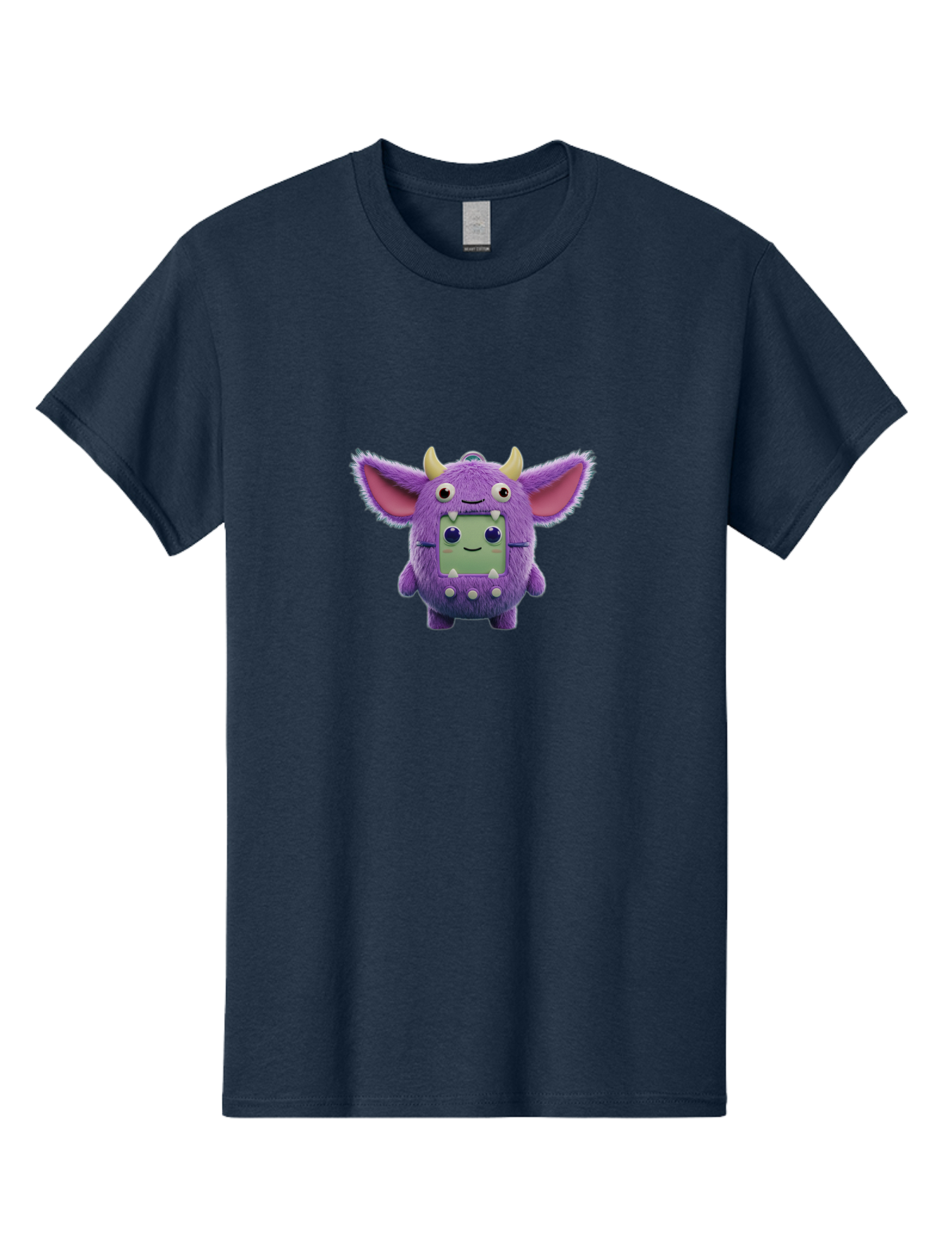 Monster-Toy Men'S Graphic Tee, 100% Cotton, Comfortable Casual Summer Wear, Machine Washable, Purple Monster, Cartoon Character, Digital Pet, Tamagotchi, Children'S Toy, Virtual Creature, 90S Nostalgia, Cute Design, Small Creature, Bab018